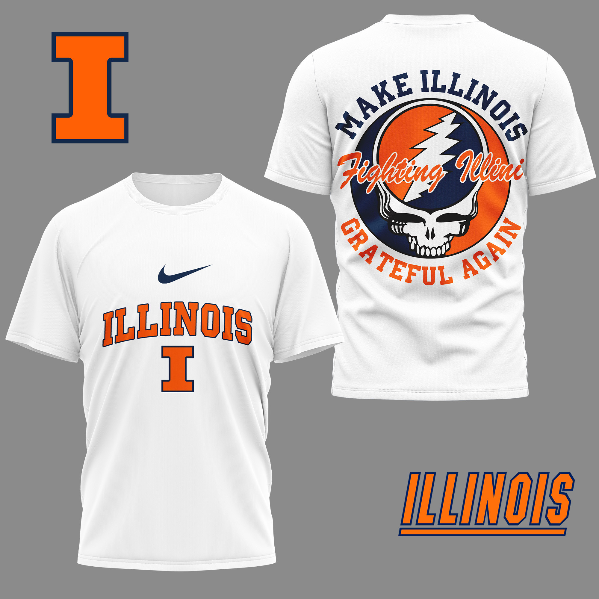 Illinois Fighting Illini | Premium NCAA Grateful Game Day 3D Shirt PB2J022