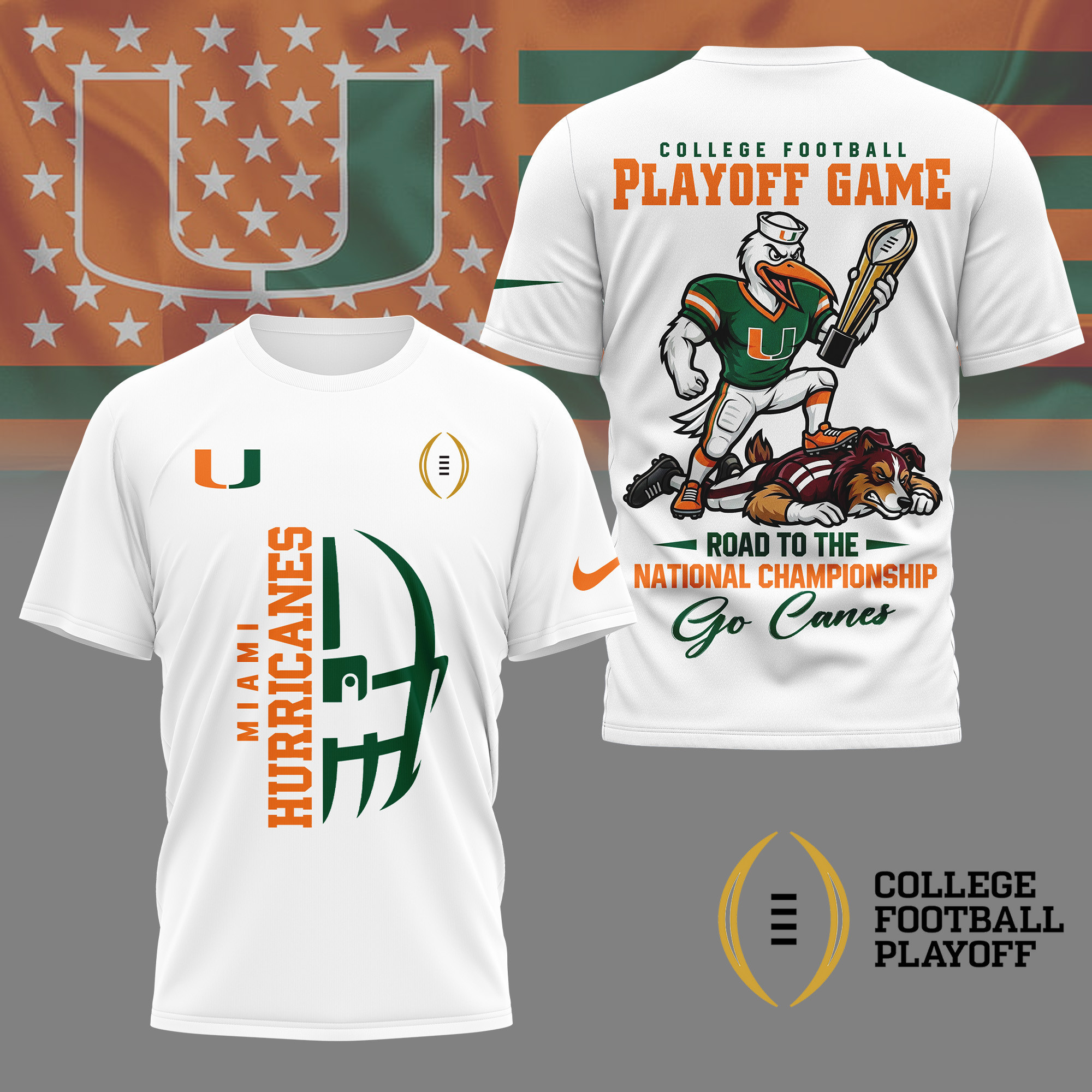 Miami Hurricanes | Premium NCAA College Football Playoff Game 3D Shirt NY