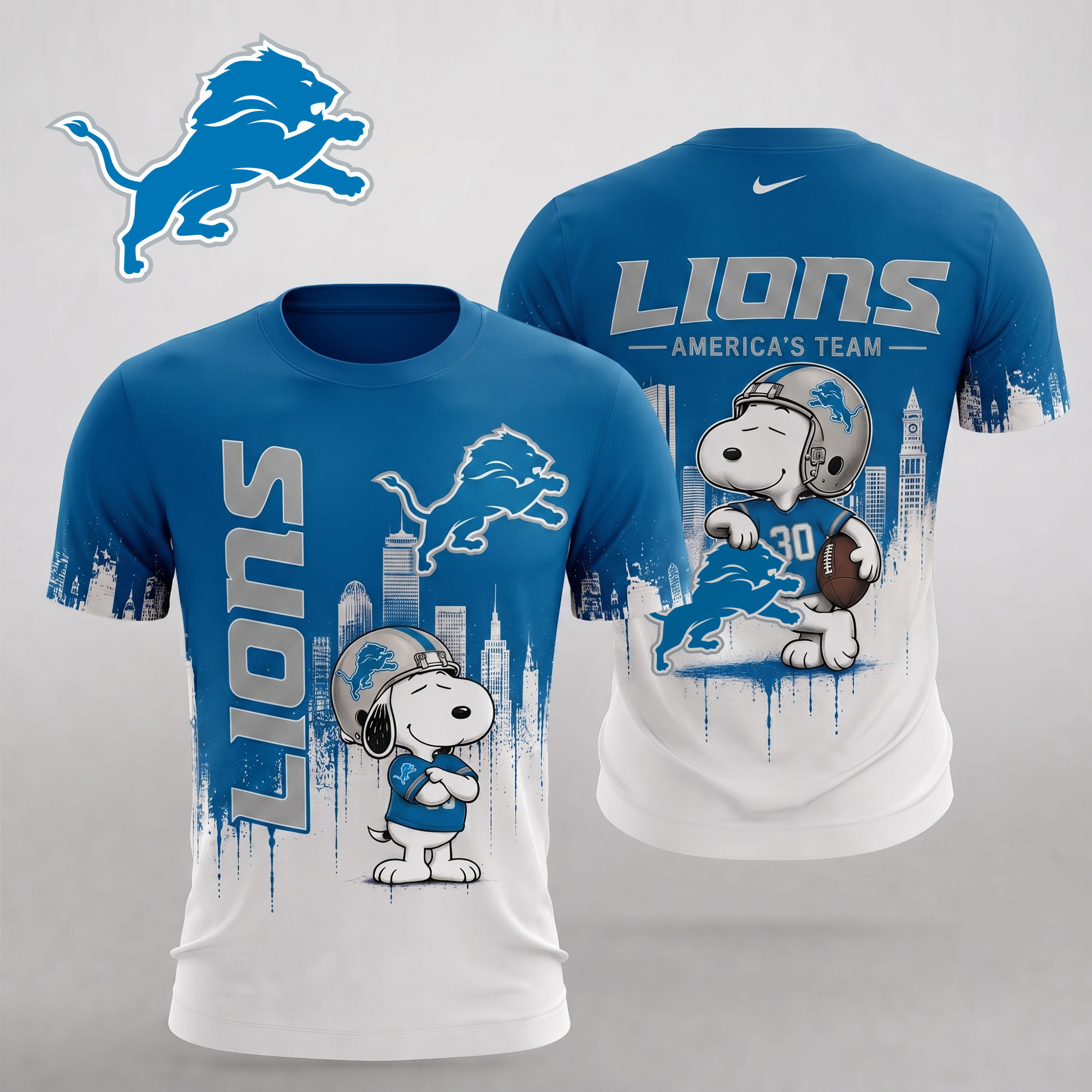 Detroit Lions | Premium NFL Gridiron Sunday Cartoon 3D Shirt NTH1