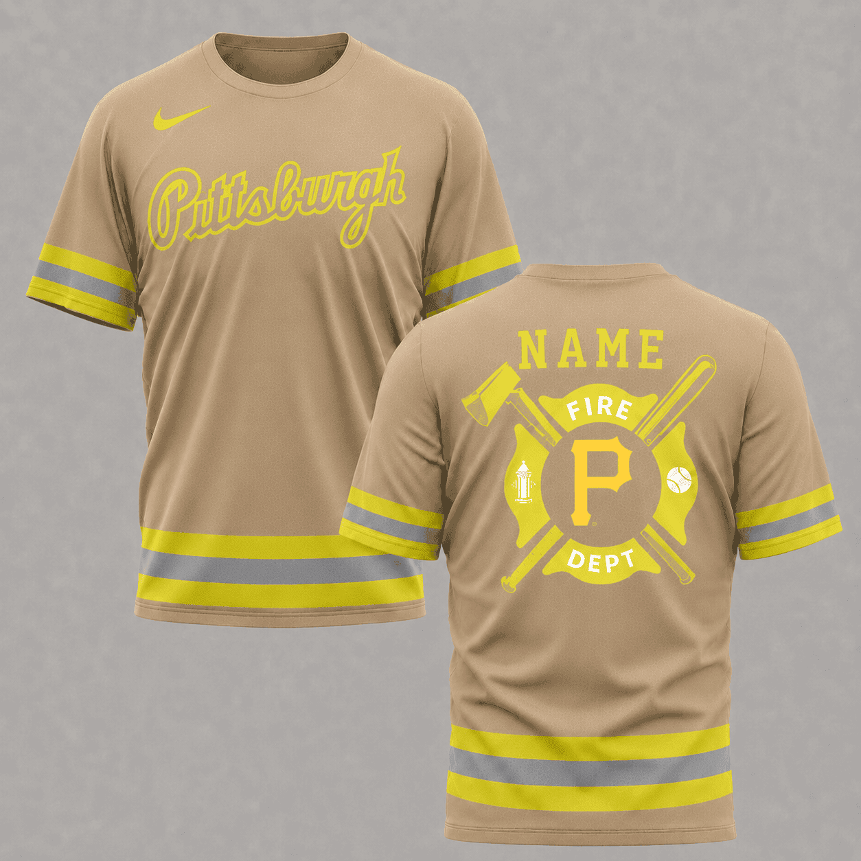 Pittsburgh Pirates | MLB x Personalized Firefighters Hi-vis 3D Shirt