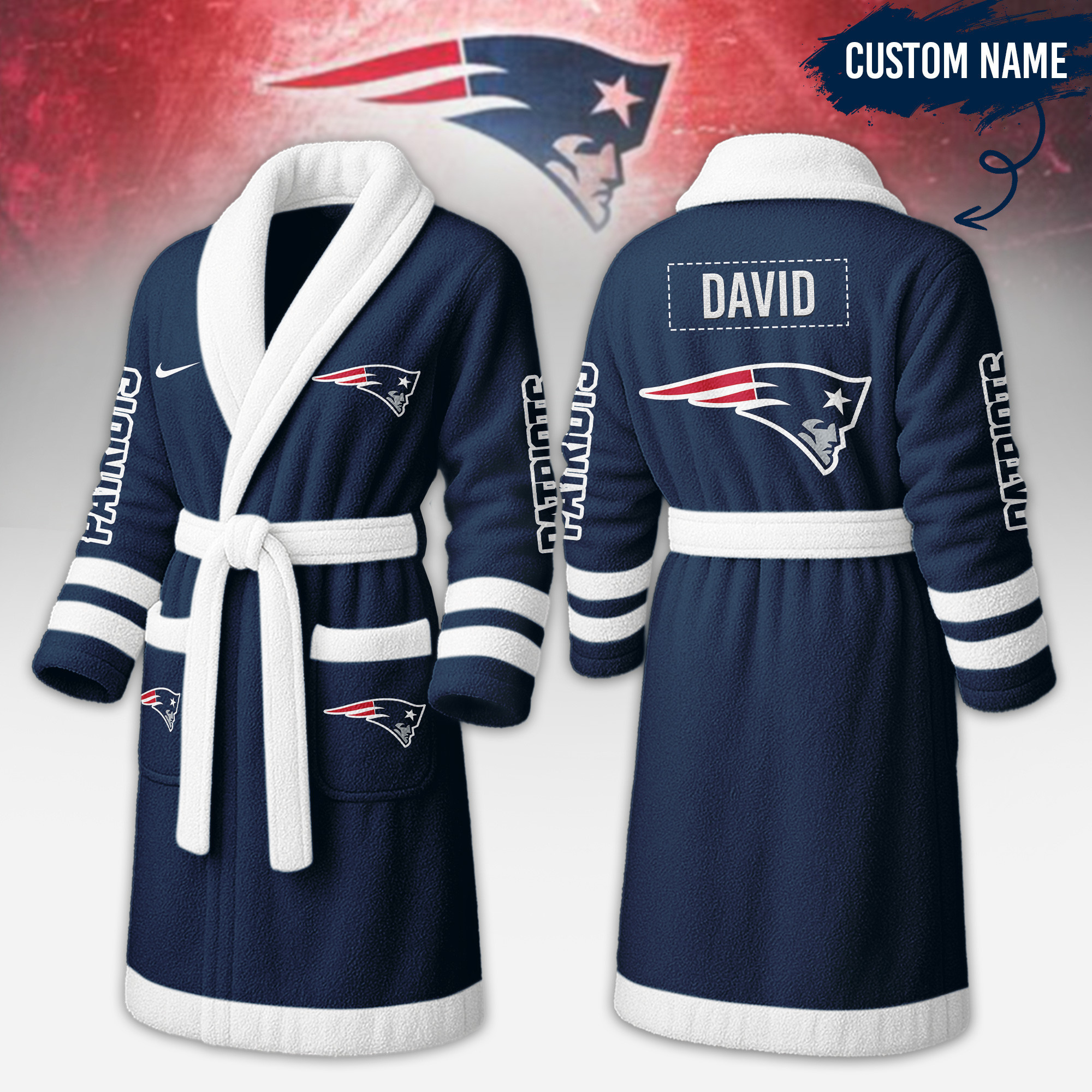 New England Patriots | Premium NFL Fleece Bathrobe TD