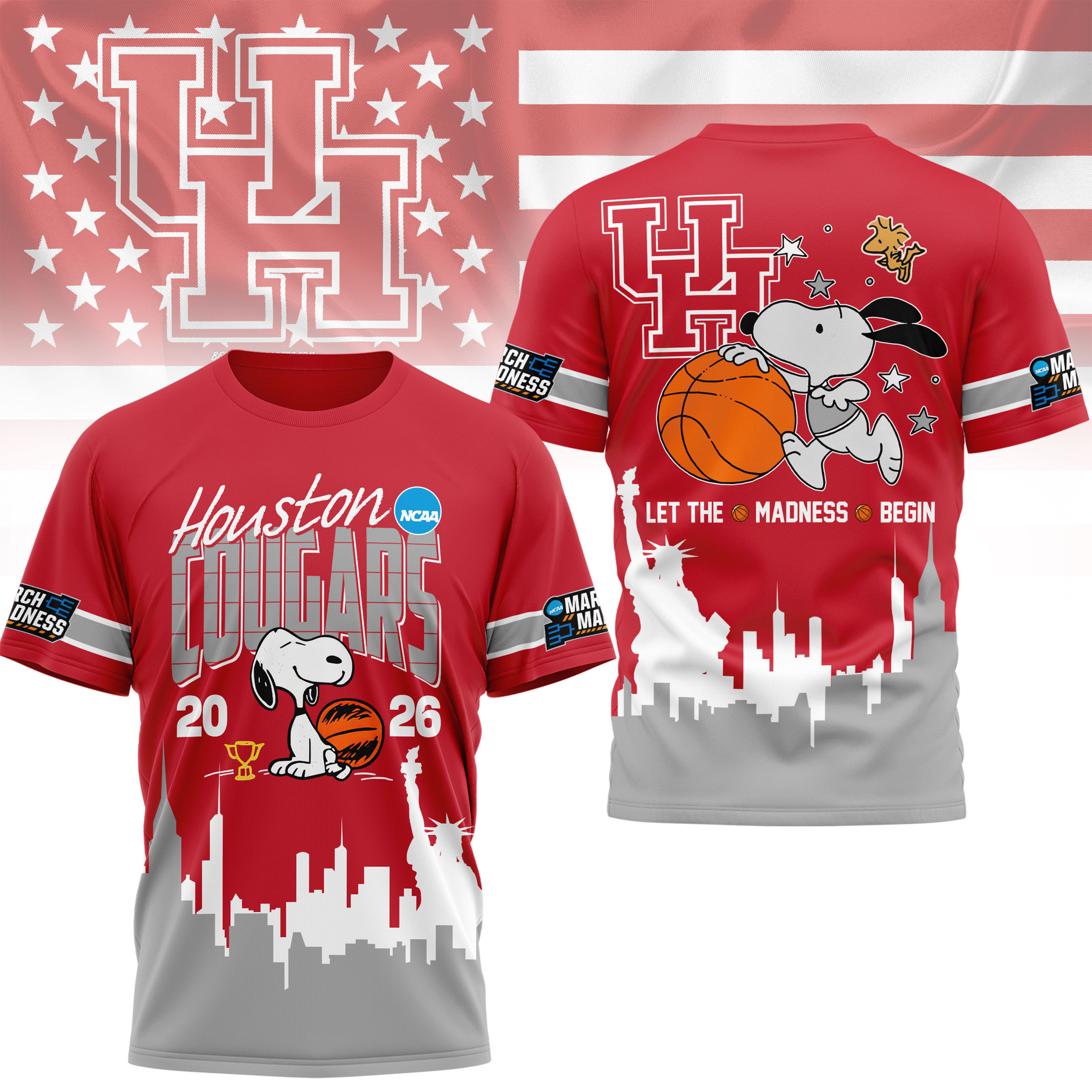 Houston Cougars | Premium NCAA March Madness 3D Shirt PBTW7UC