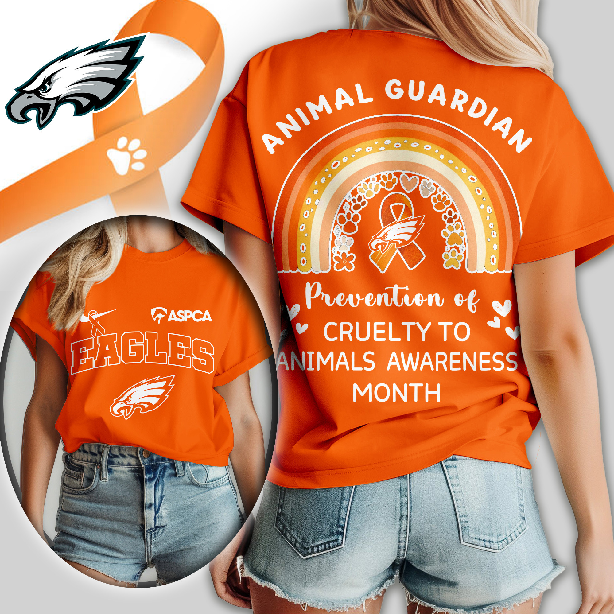 Philadelphia Eagles | Premium NFL Animal Guardian Women Shirt TD