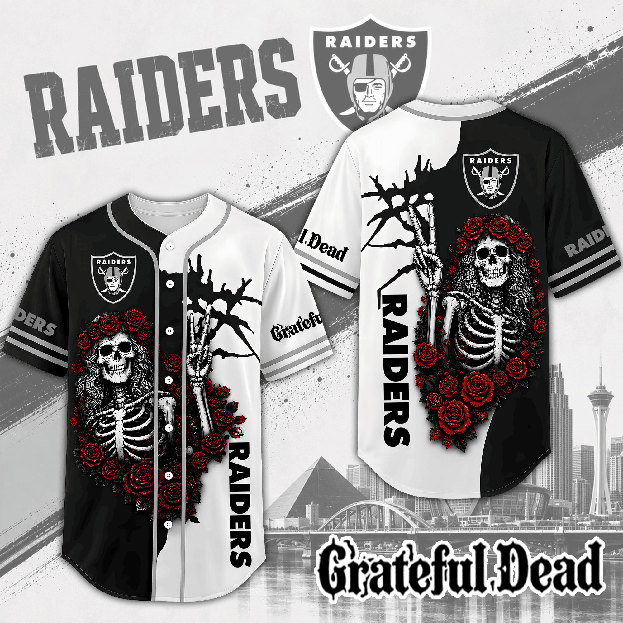 Las Vegas Raiders | Premium NFL Game Day Grateful Dead Jersey Shirt NTH1