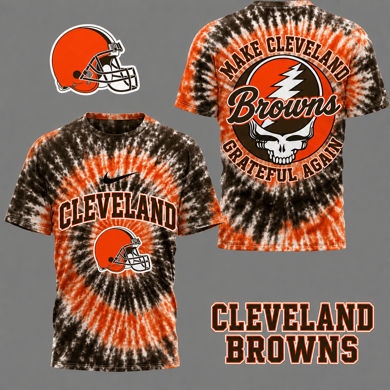 Cleveland Browns | Premium NFL Grateful Again Tie Dye 3D Shirt NY
