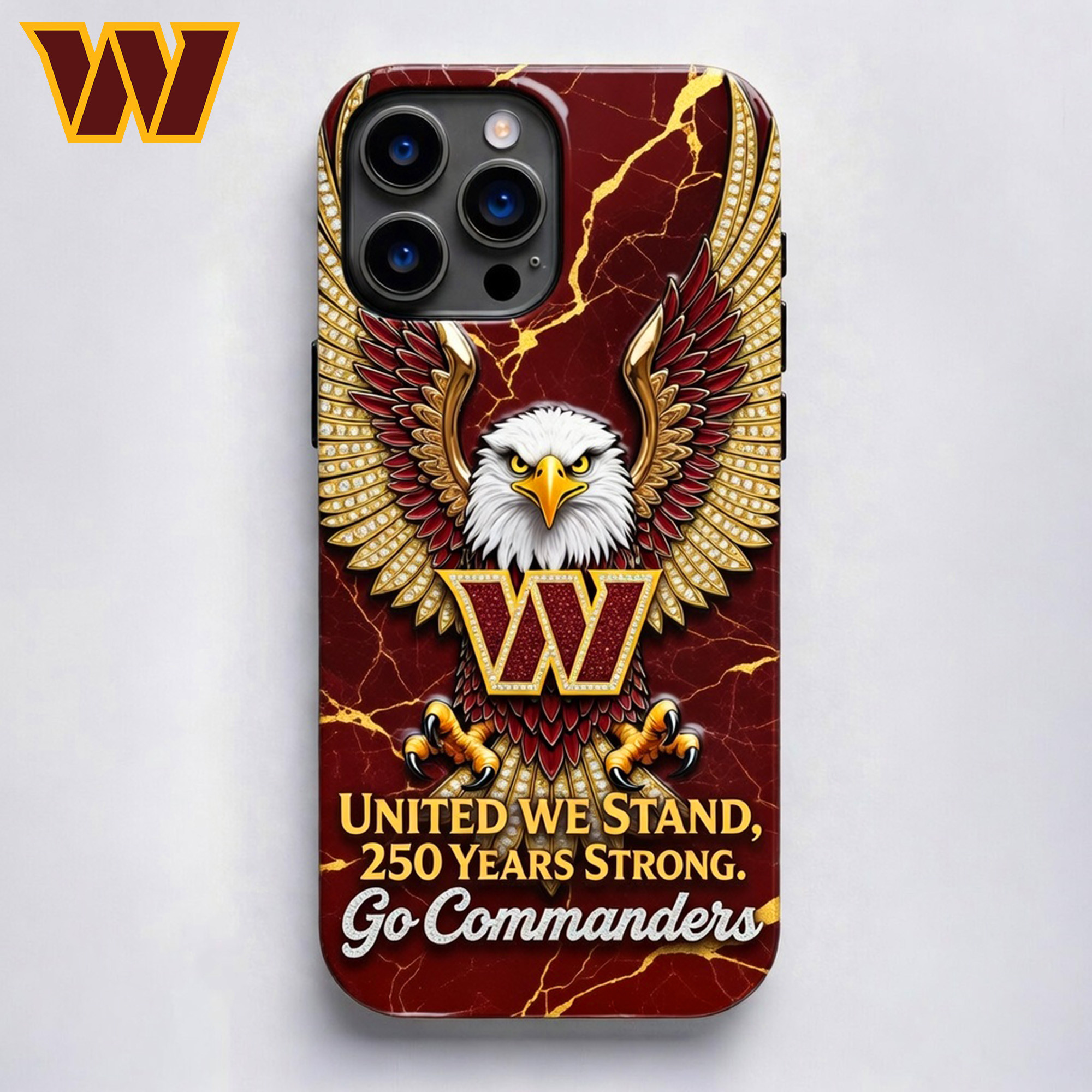 Washington Commanders | Premium NFL 250 Years Of America Freedom Luxury Phone Case NY