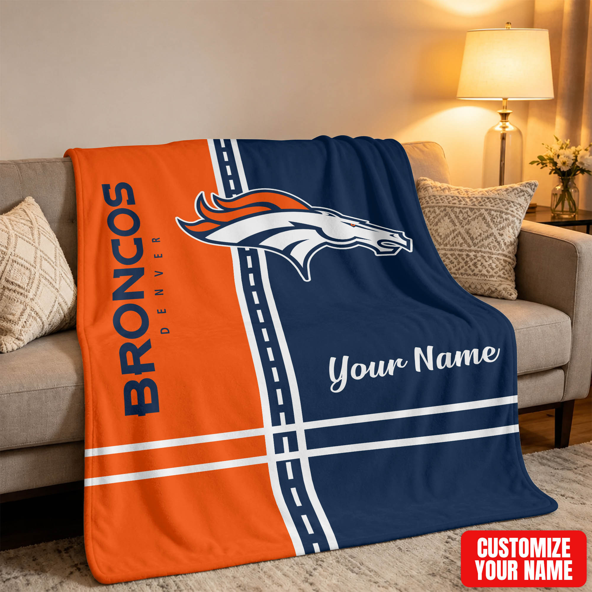 Denver Broncos | Premium NFL My Name My Game Personalized Blanket NTH1