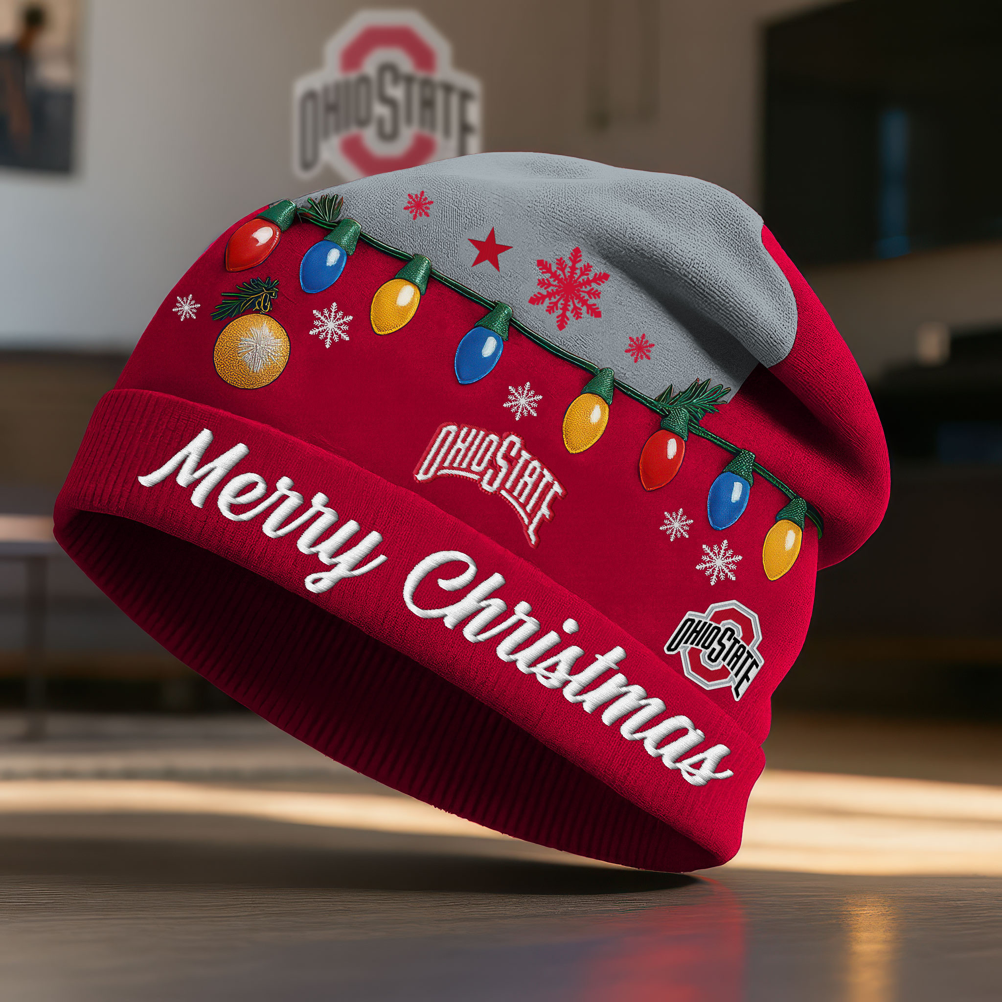 Ohio State Buckeyes | Premium NCAA Christmas Beanie Hat NY