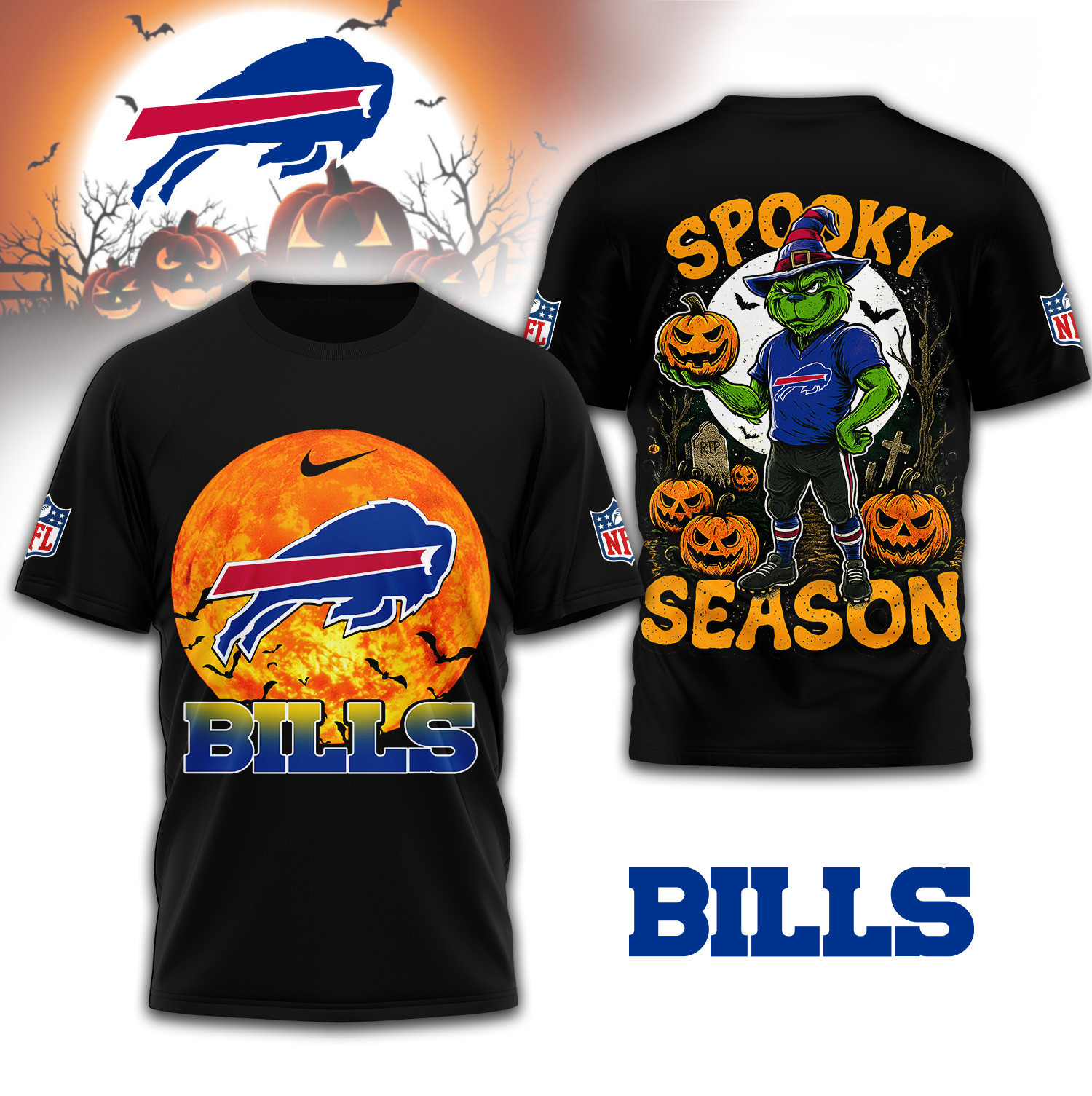 Buffalo Bills | Premium NFL Spooky Season 3D Shirt TD