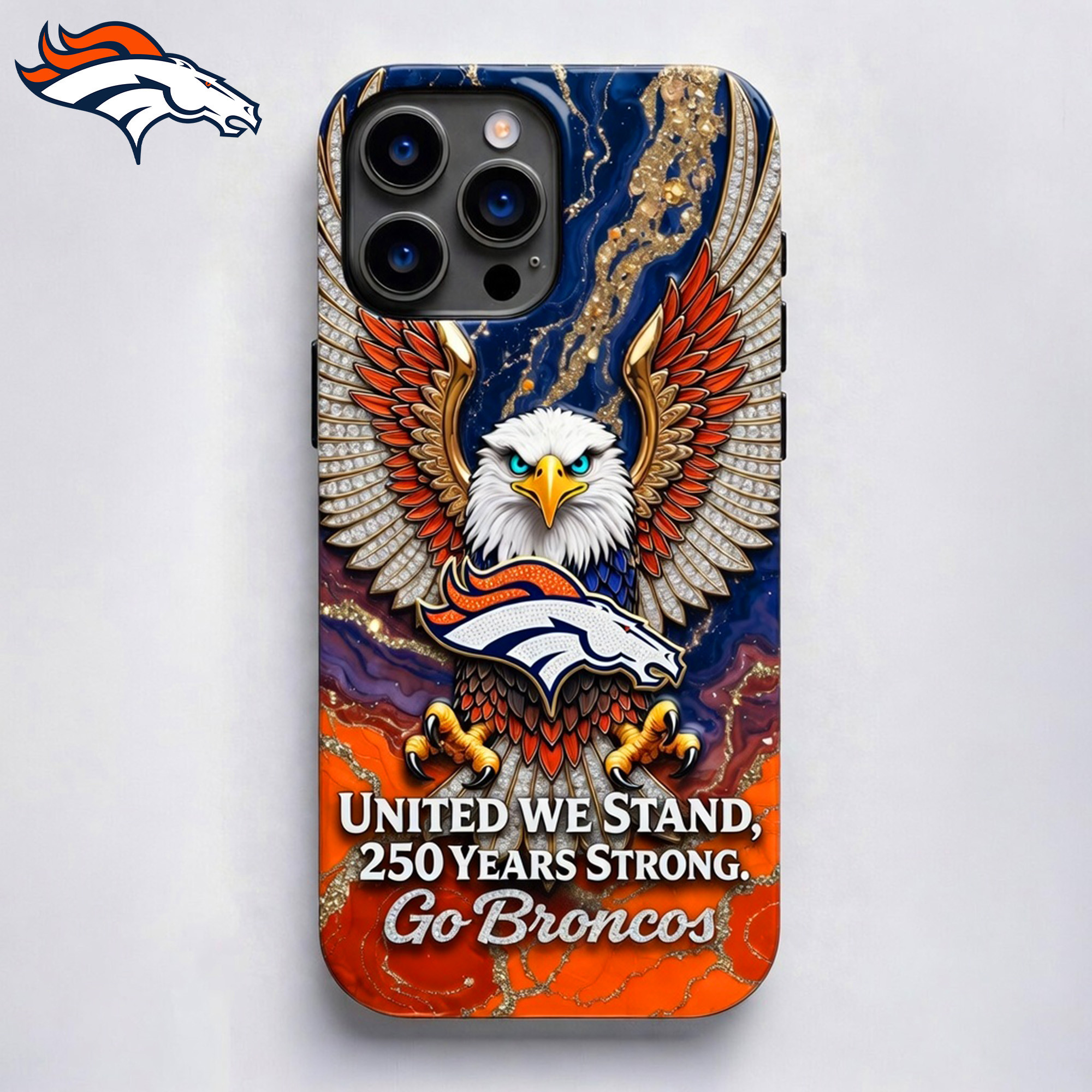 Denver Broncos | Premium NFL 250 Years Of America Freedom Luxury Phone Case NY