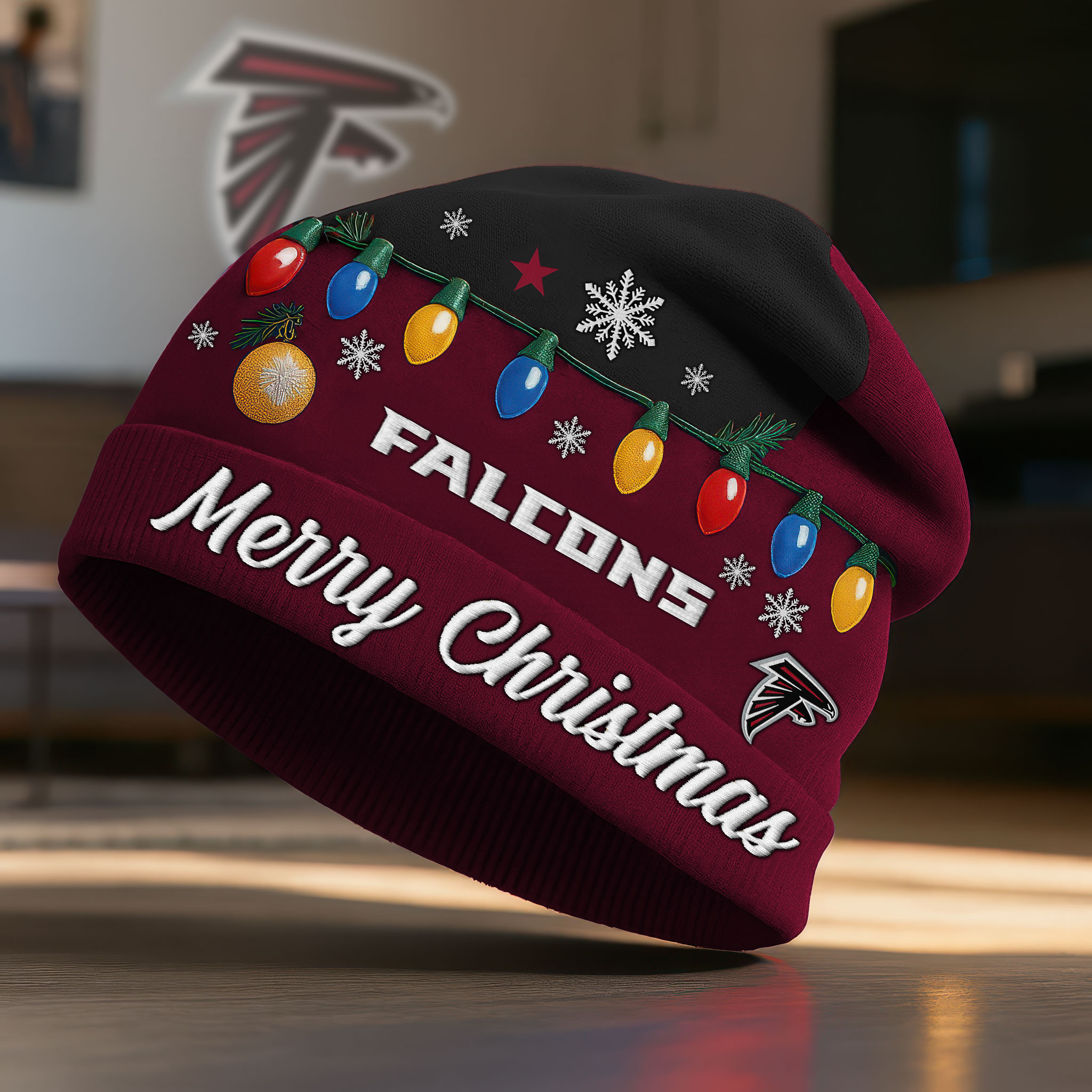 Atlanta Falcons | Premium NFL Christmas Beanie Hat NY