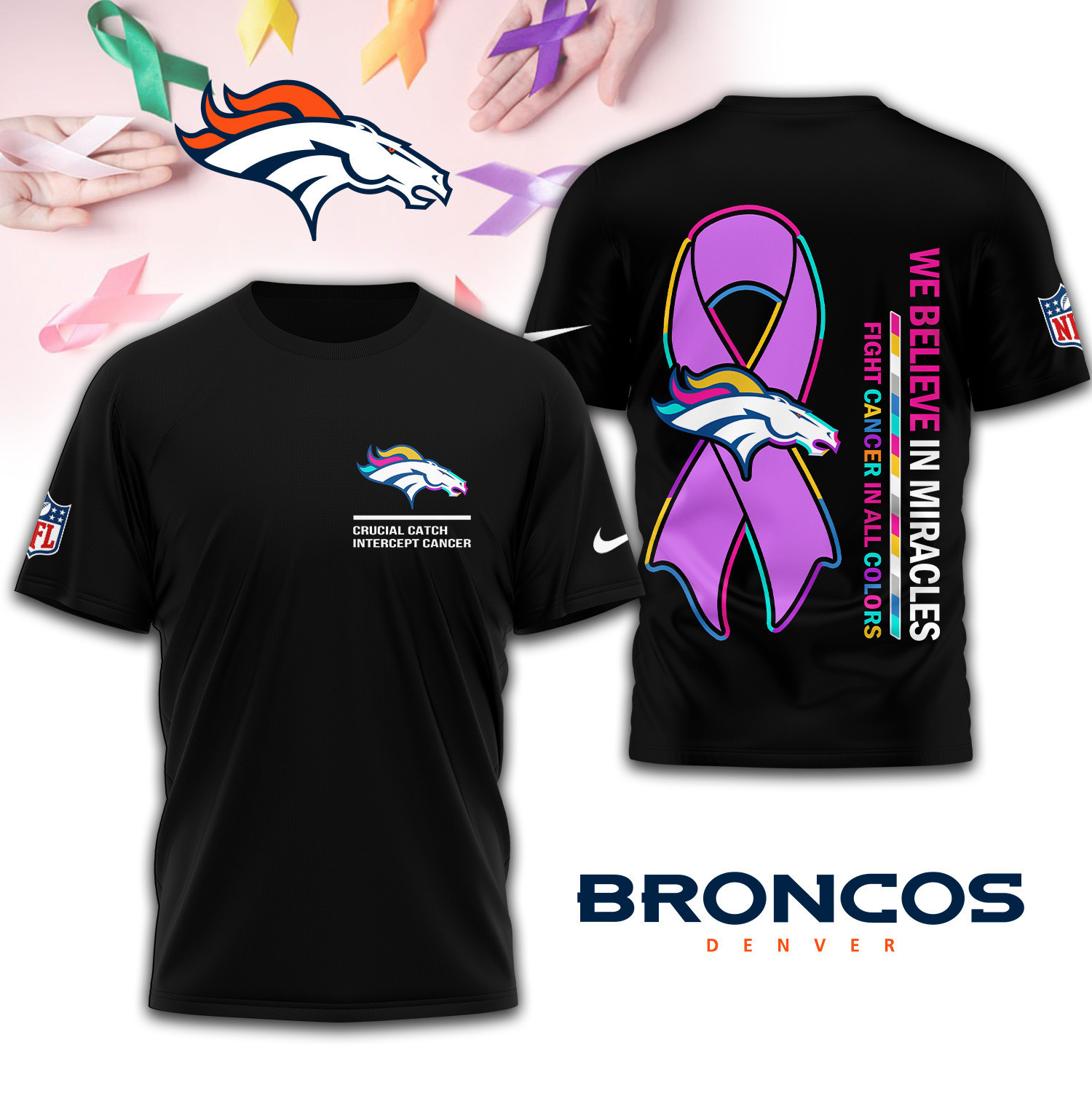 Denver Broncos | Premium NFL Crucial Catch 3D Shirt TD