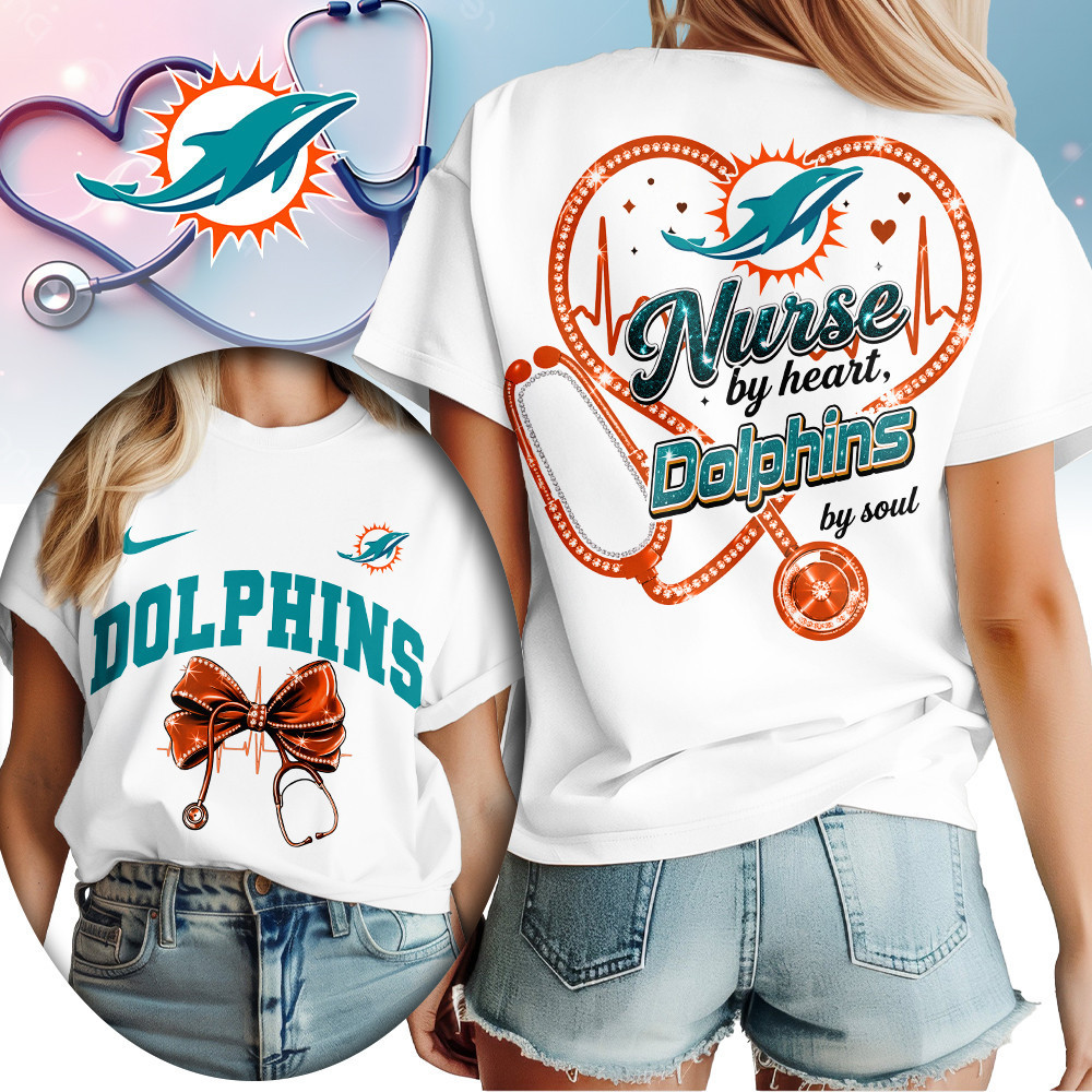 Miami Dolphins | Premium NFL Nurse By Heart Women Shirt TD