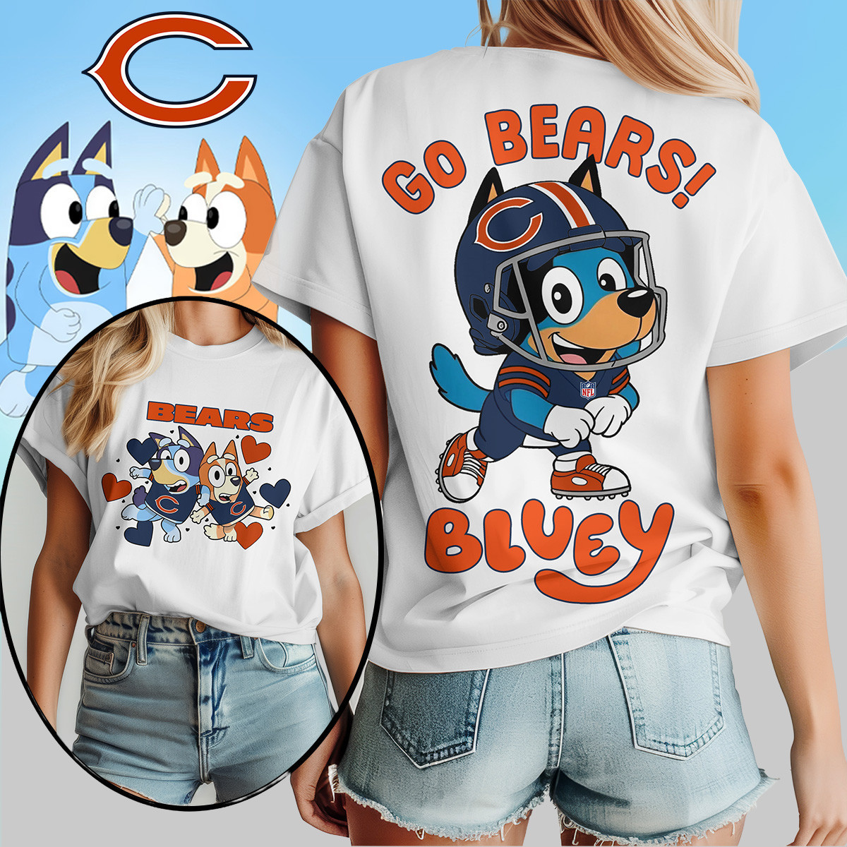 Chicago Bears | Premium NFL Bluey Women's Shirt TD