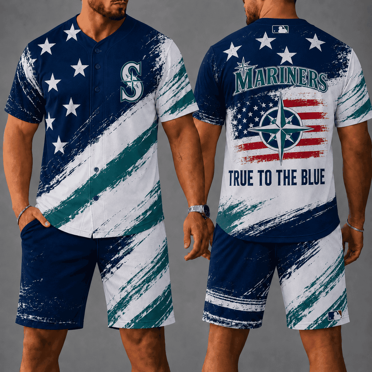 Seattle Mariners | Premium MLB Star Spirit Jersey Shorts Set