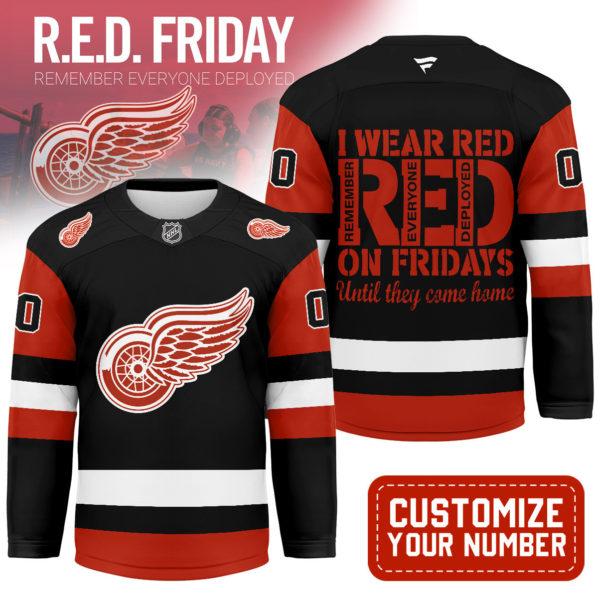 Detroit Red Wings | Premium NHL Red Friday Hockey Jersey MM