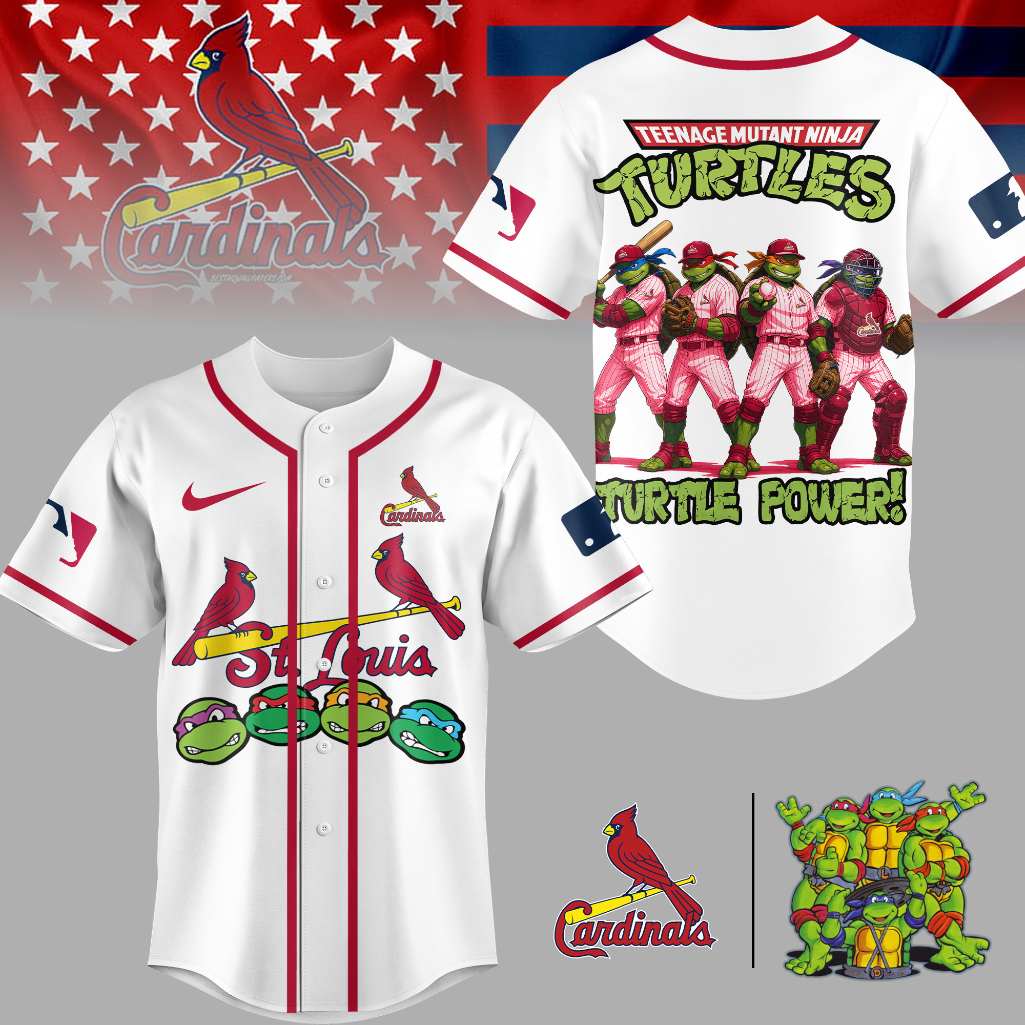 St.Louis Cardinals | Premium MLB Teenage Mutant Ninja Turtles Jersey TD