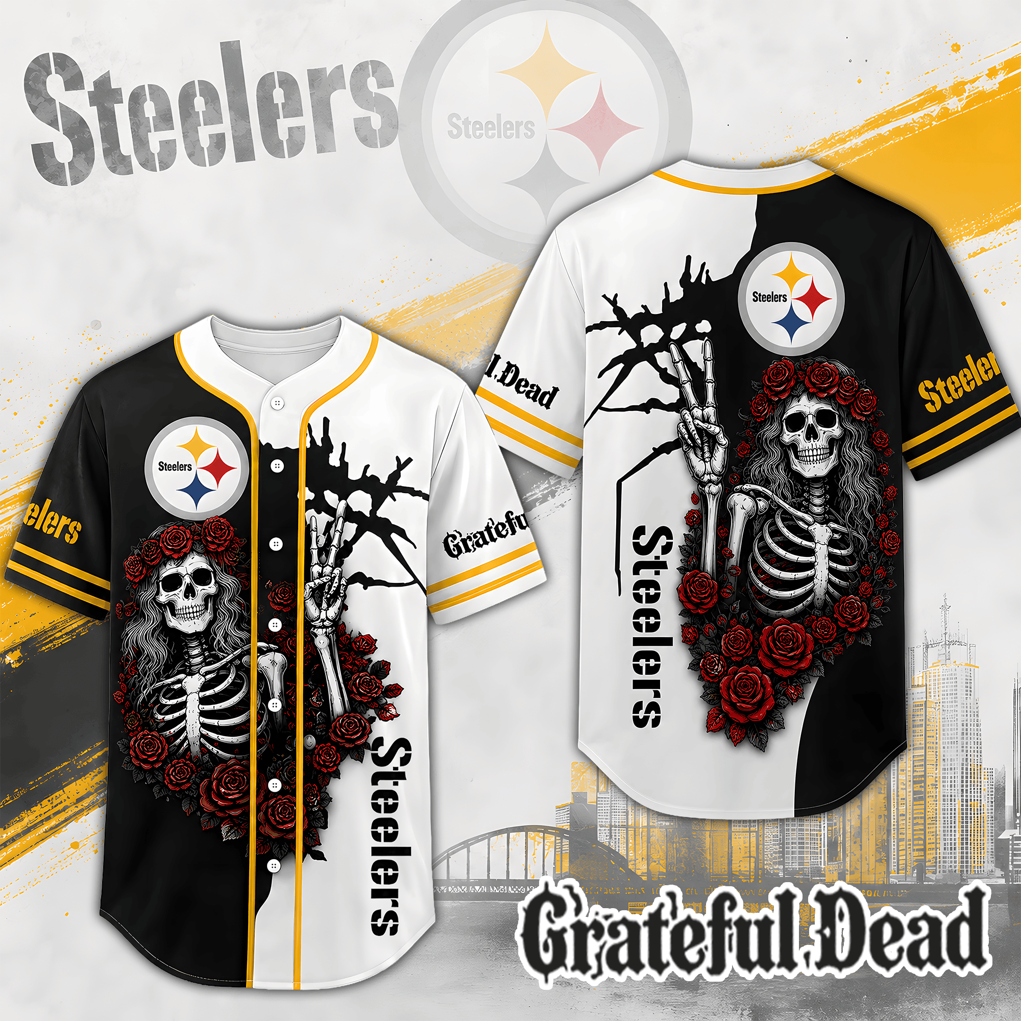 Pittsburgh Steelers | Premium NFL Game Day Grateful Dead Jersey Shirt NTH1