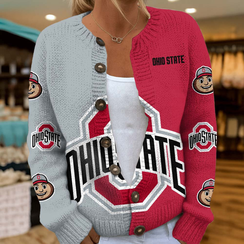 Ohio State Buckeyes | Premium NCAA Cozy Split Knit Cardigan x Game Day Edition MM