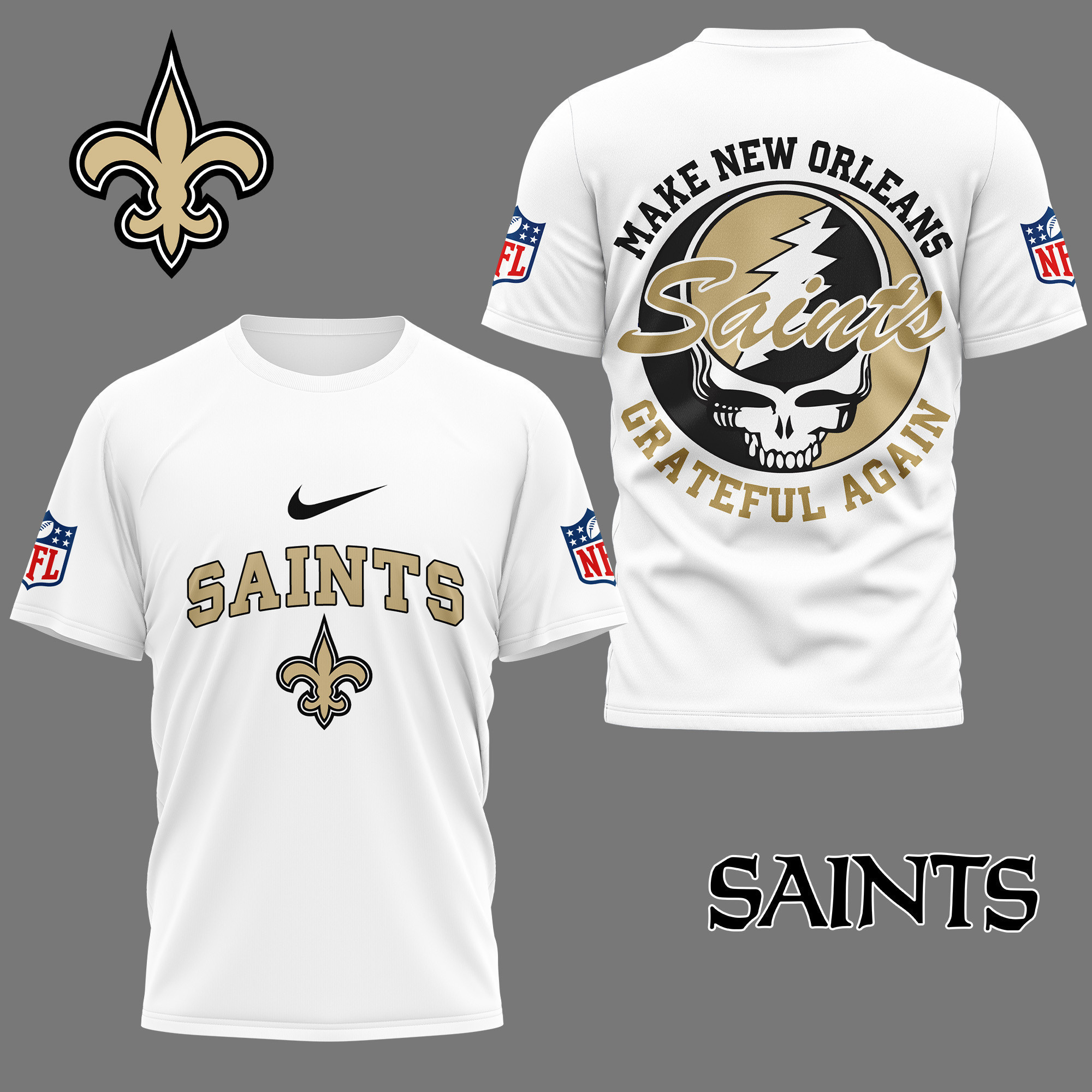 New Orleans Saints | Premium NFL Grateful Game Day 3D Shirt NY