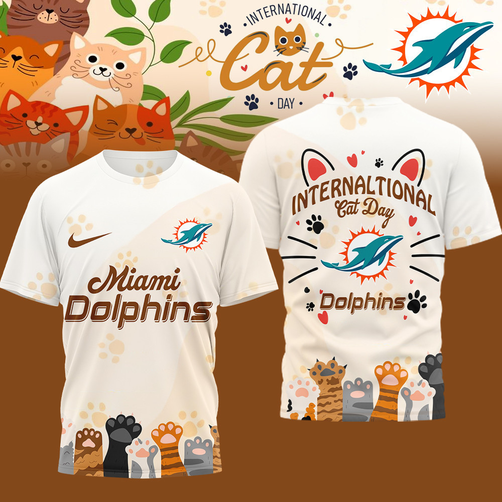 Miami Dolphins | Premium NFL International Cat Day 3D Shirt HI