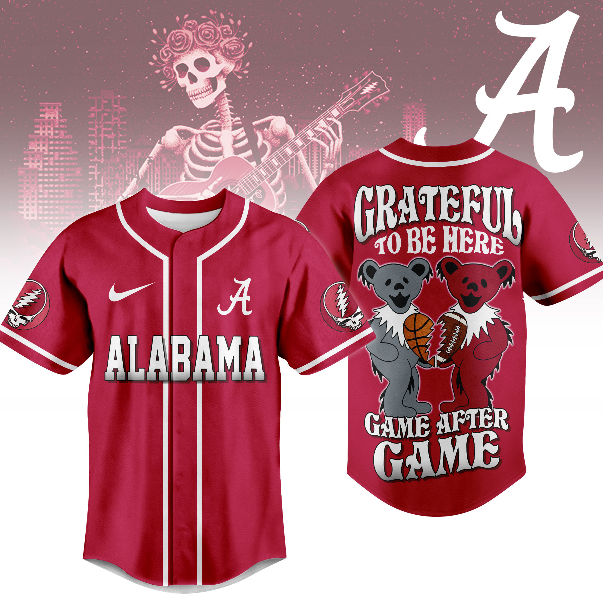 Alabama Crimson Tide | Premium College Grateful Sports Jersey NTH1