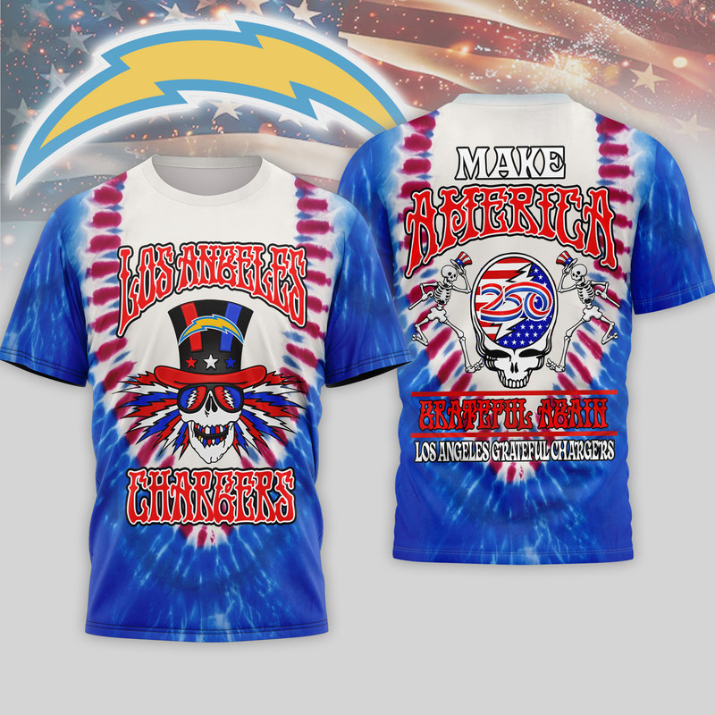 Los Angeles Chargers | Premium NFL Grateful Dead 250 Years Of America 3D Shirt HY
