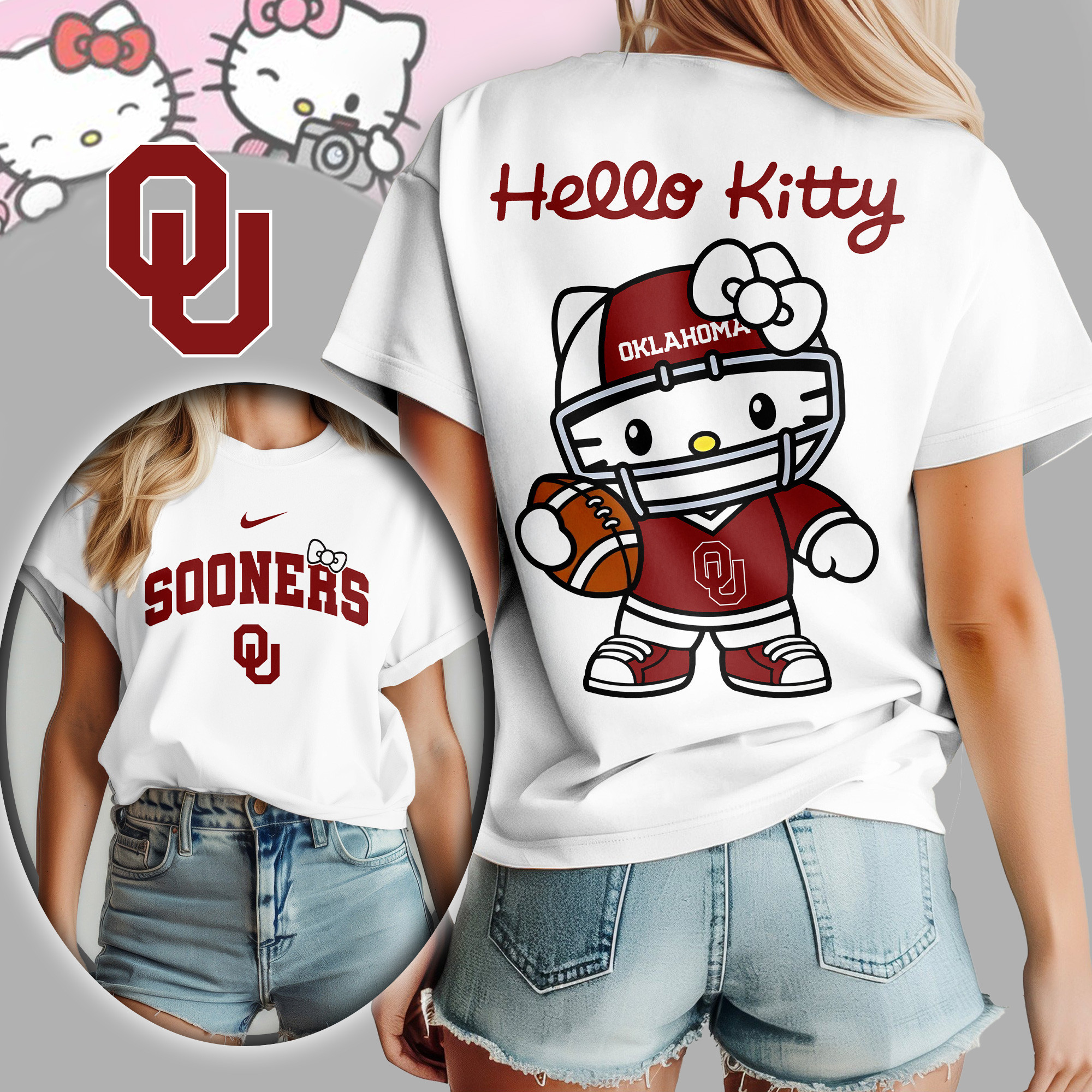 Oklahoma Sooners | Premium NCAA Hello Kitty Women's Shirt TD