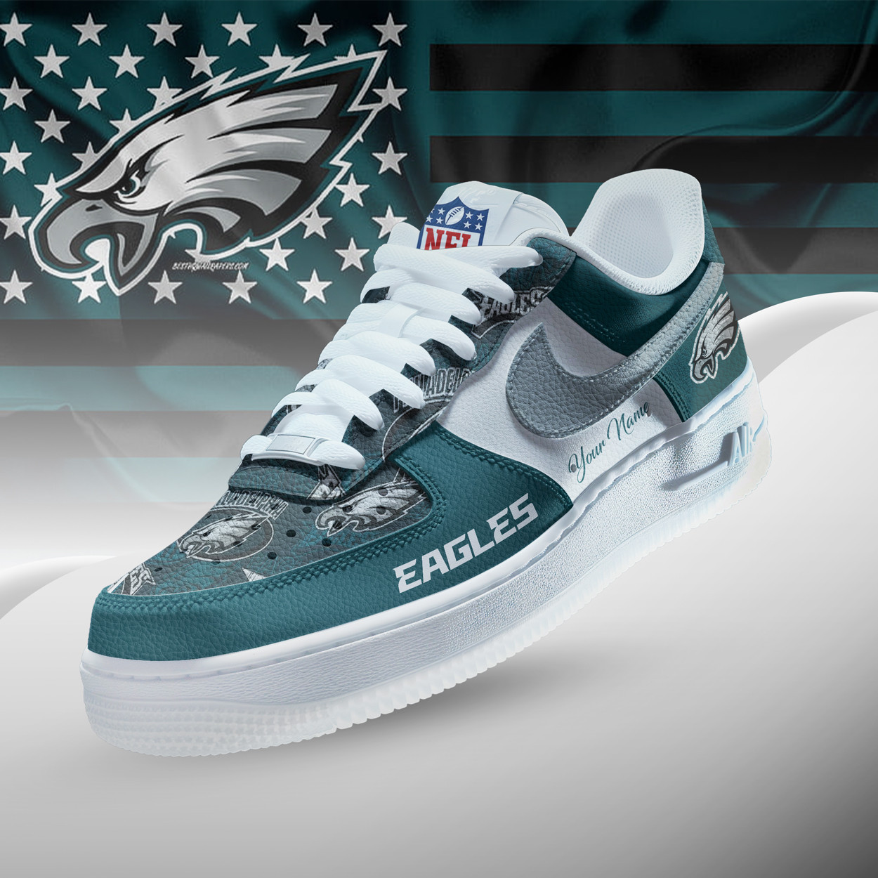 Philadelphia Eagles | Premium NFL Personalized Team Icon AF1 Shoes NTH1