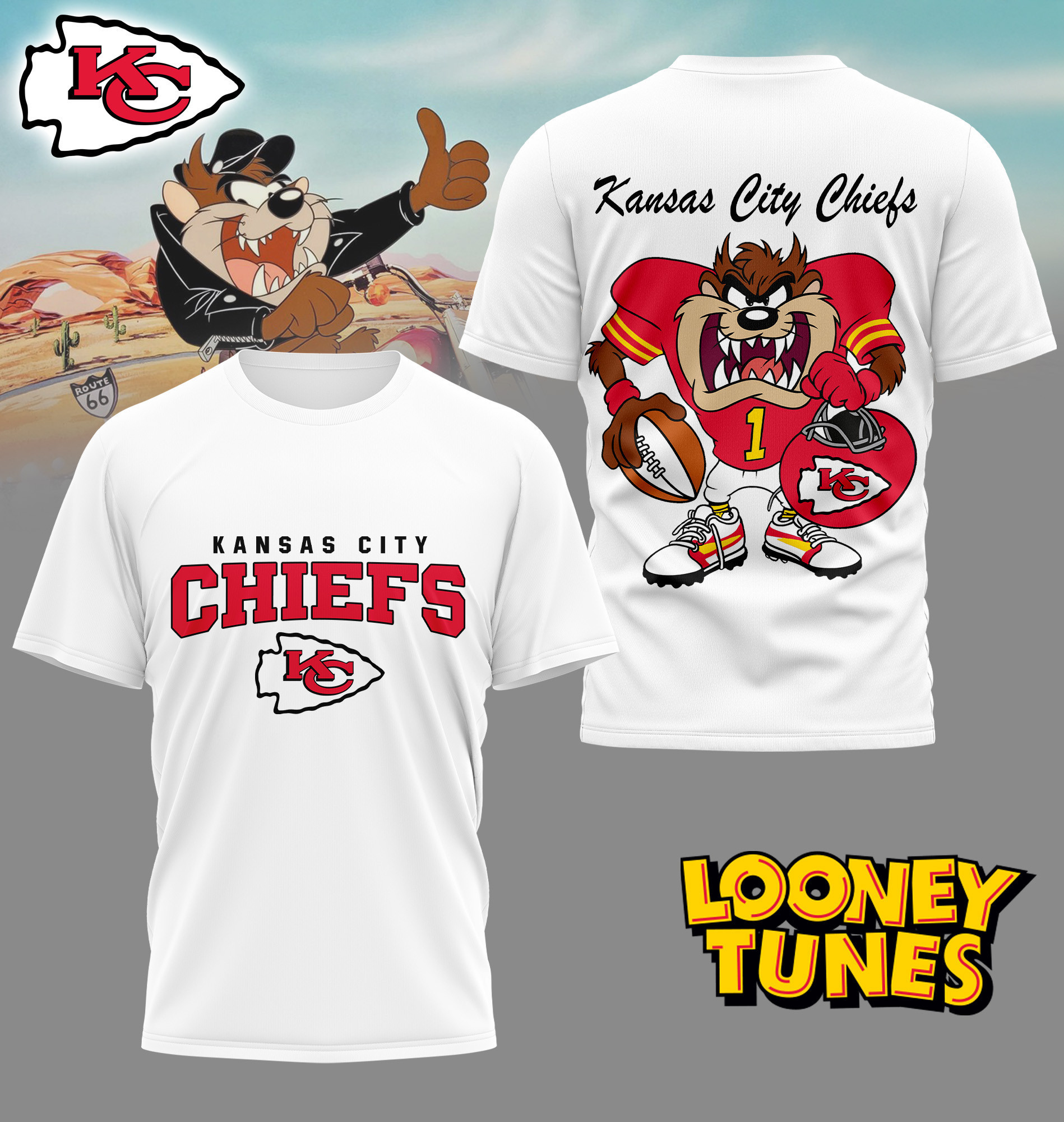 Kansas City Chiefs | Premium NFL and Looney Tunes Fan Shirt HI
