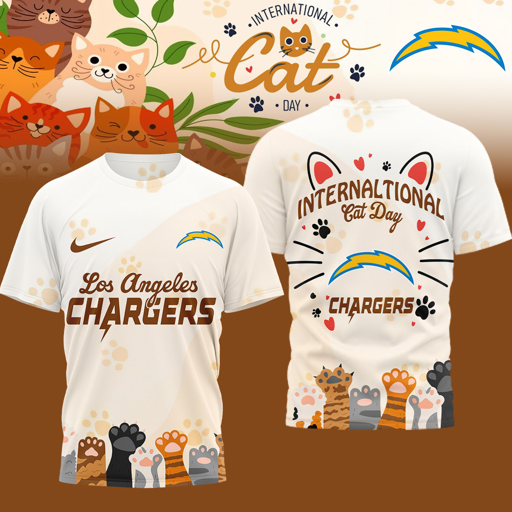Los Angeles Chargers | Premium NFL International Cat Day 3D Shirt HI