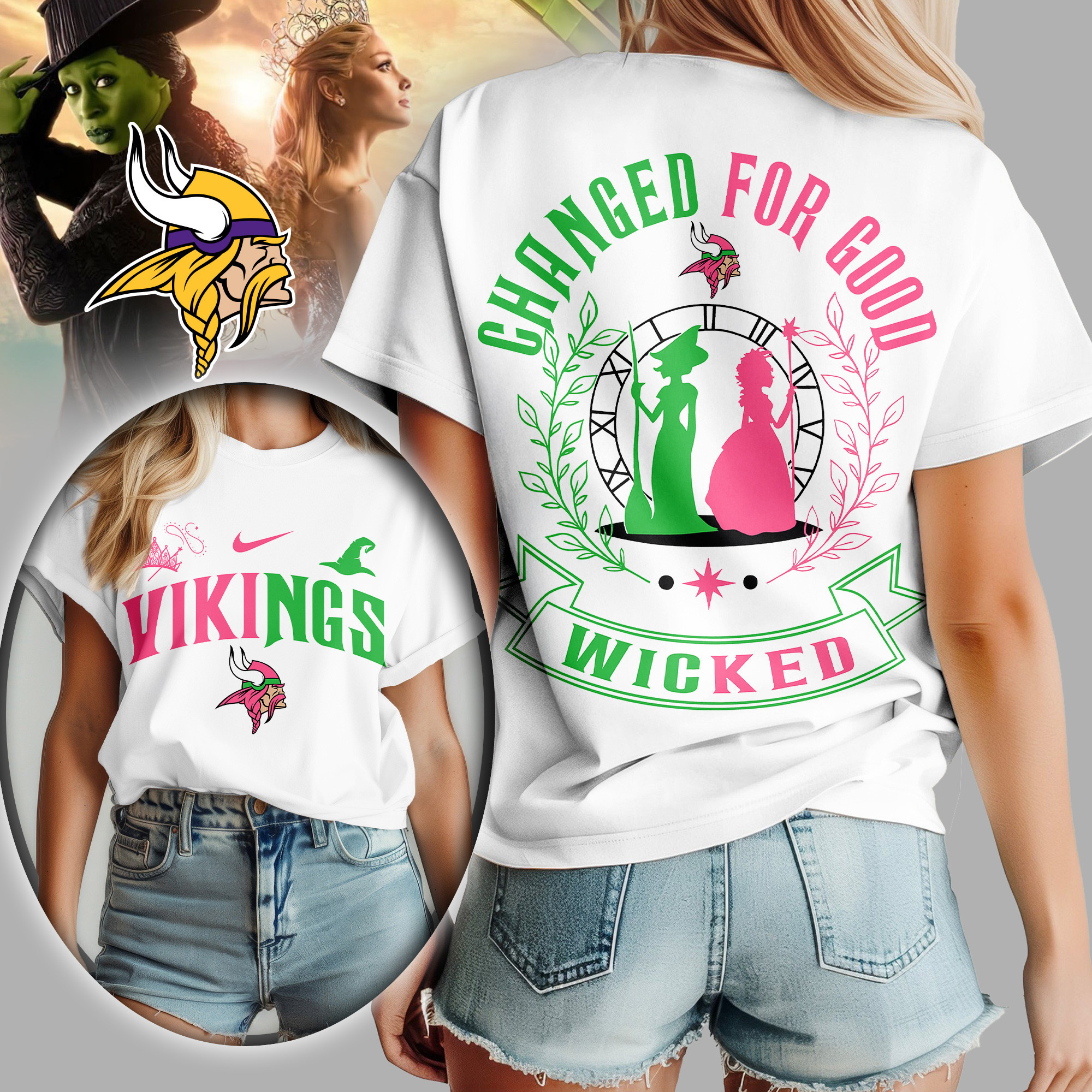 Minnesota Vikings | Premium NFL Wicked Changed For Good Women Shirt TD