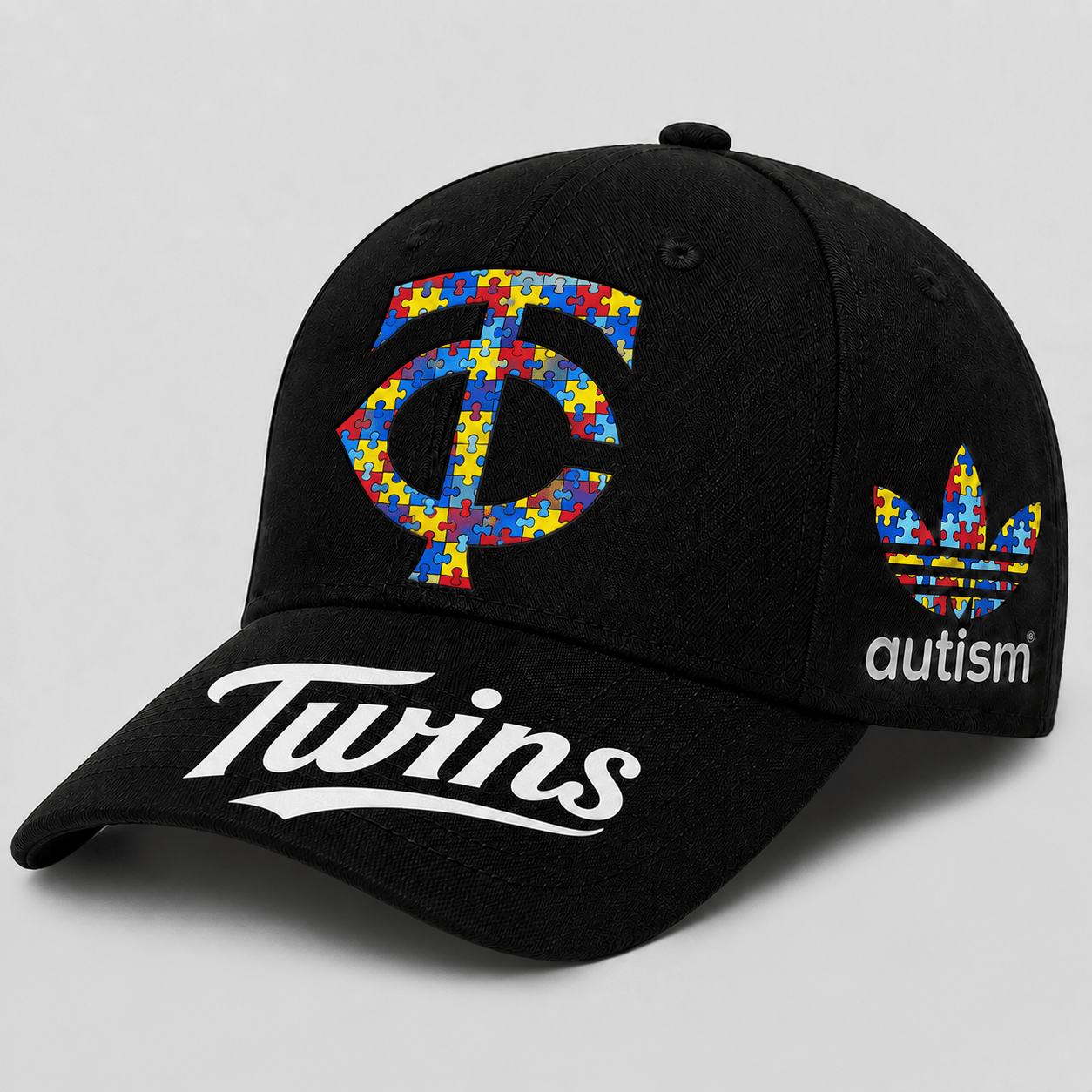 Minnesota Twins | Premium MLB Puzzle Heart Autism Baseball Cap