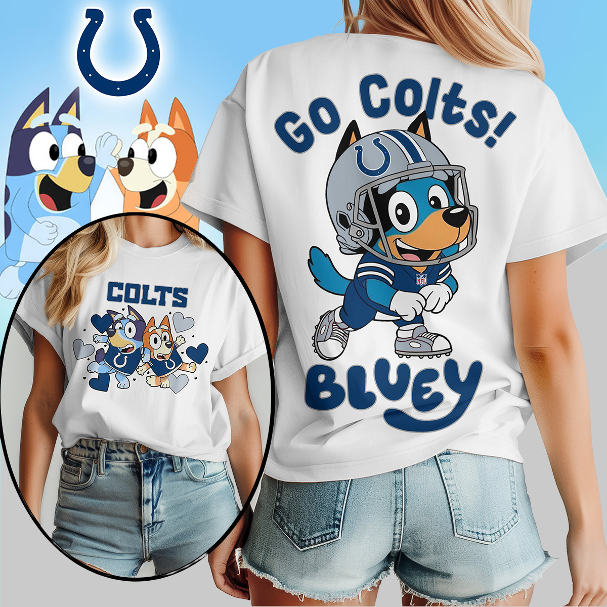Indianapolis Colts | Premium NFL Bluey Women's Shirt TD