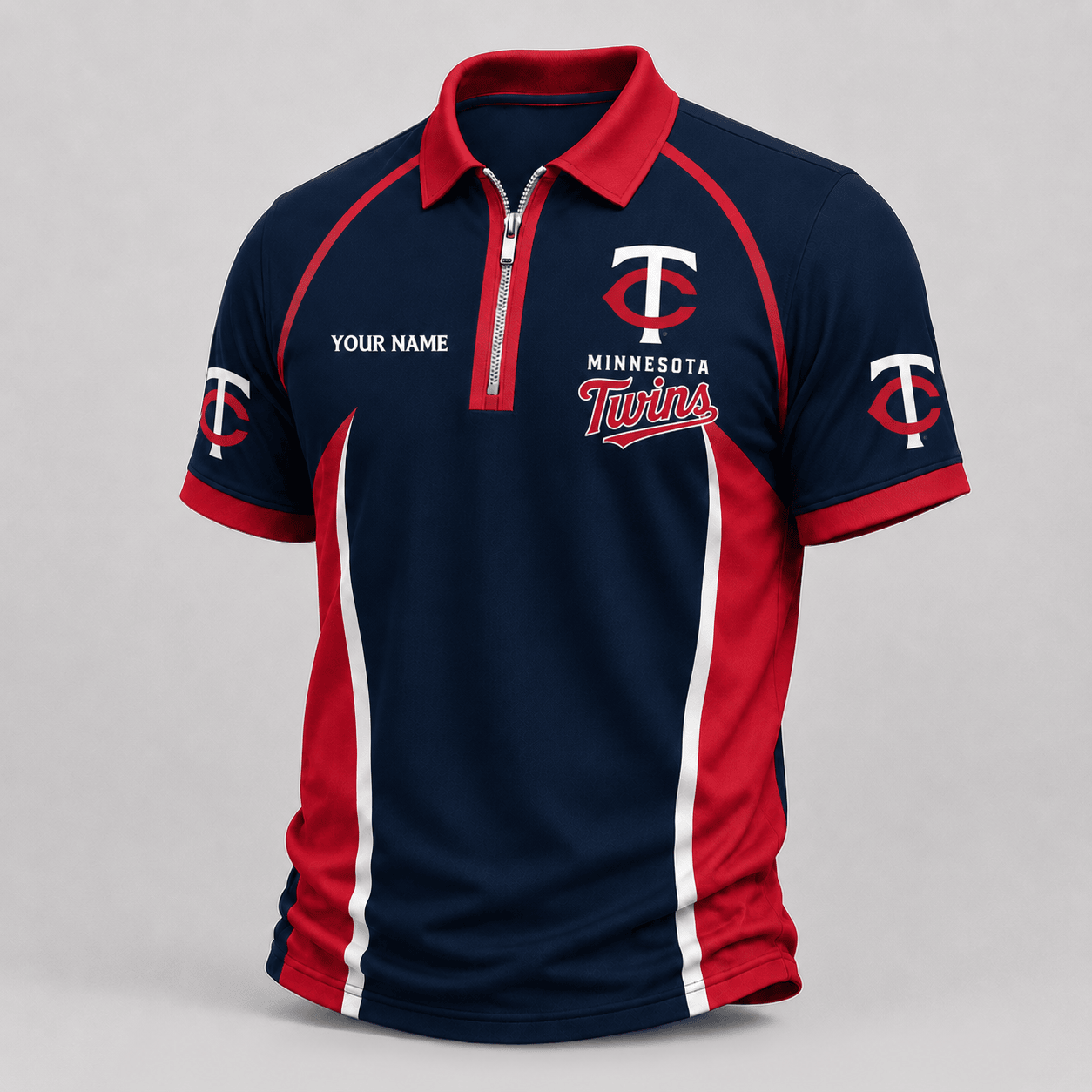 Minnesota Twins | Premium MLB Performance Zipper Polo Shirt