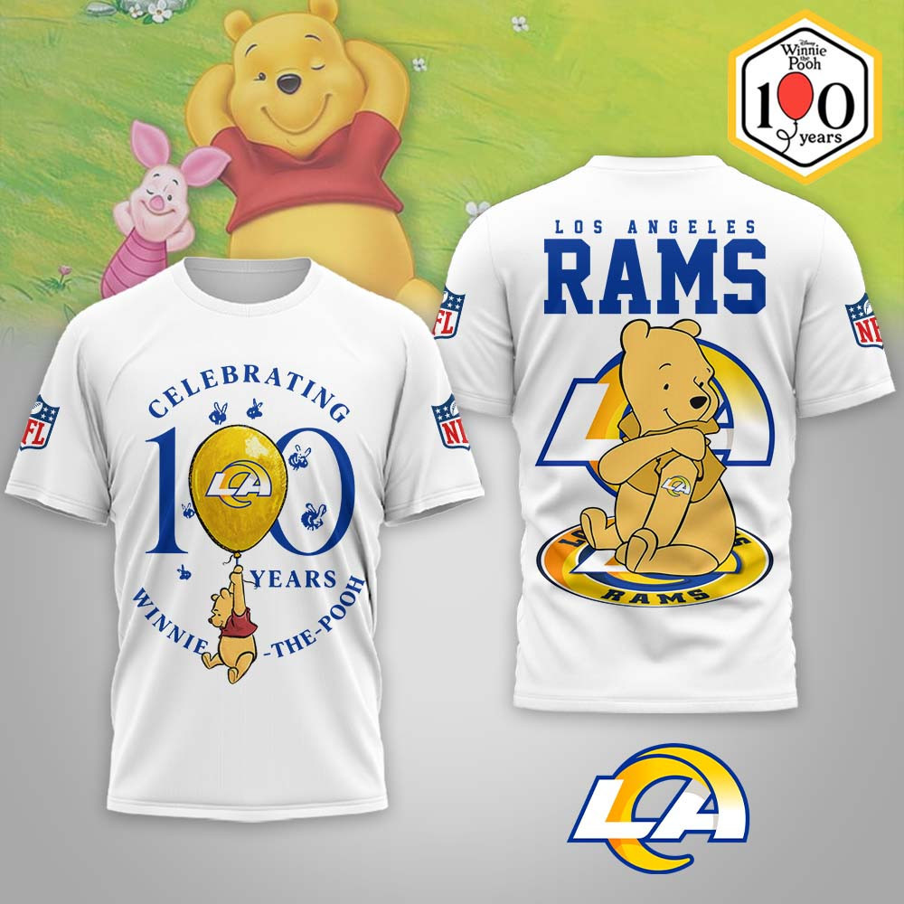 Los Angeles Rams | Premium NFL Winnie The Pooh 100th Anniversary 3D Shirt MM
