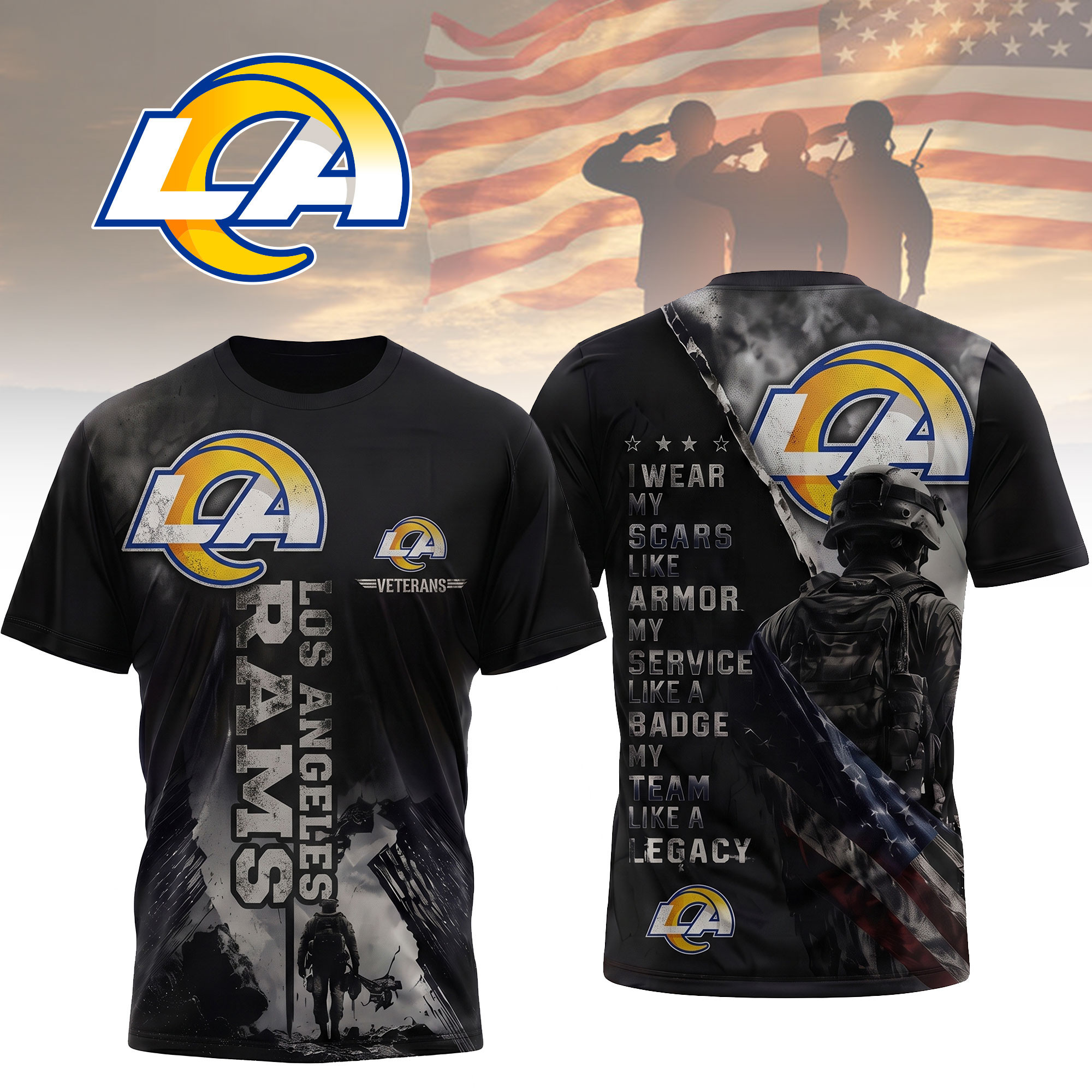 Los Angeles Rams | Premium NFL Veterans Legacy Team 3D Shirt NTH1