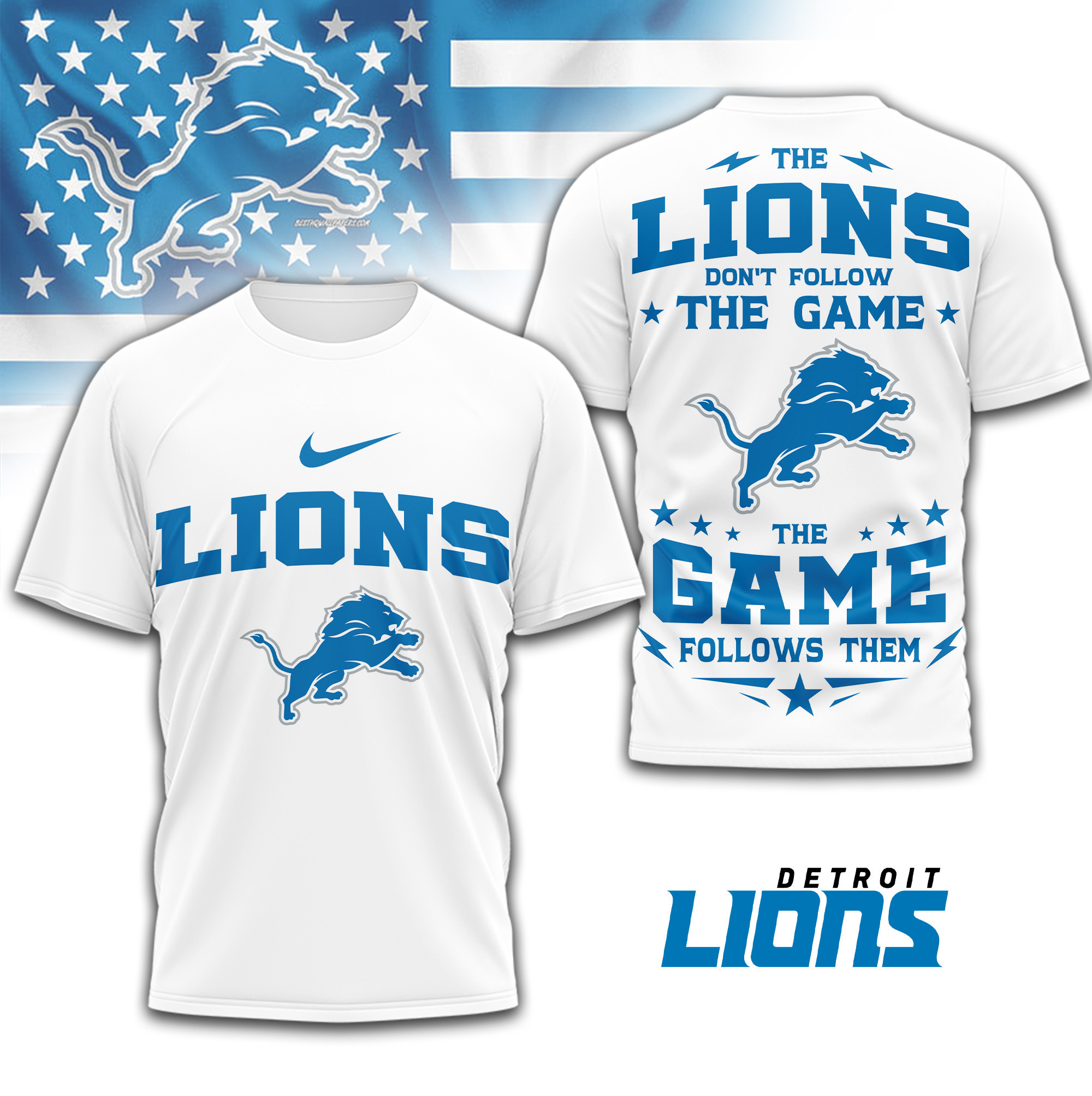 Detroit Lions | Premium NFL Rule The Field 3D Shirt TD
