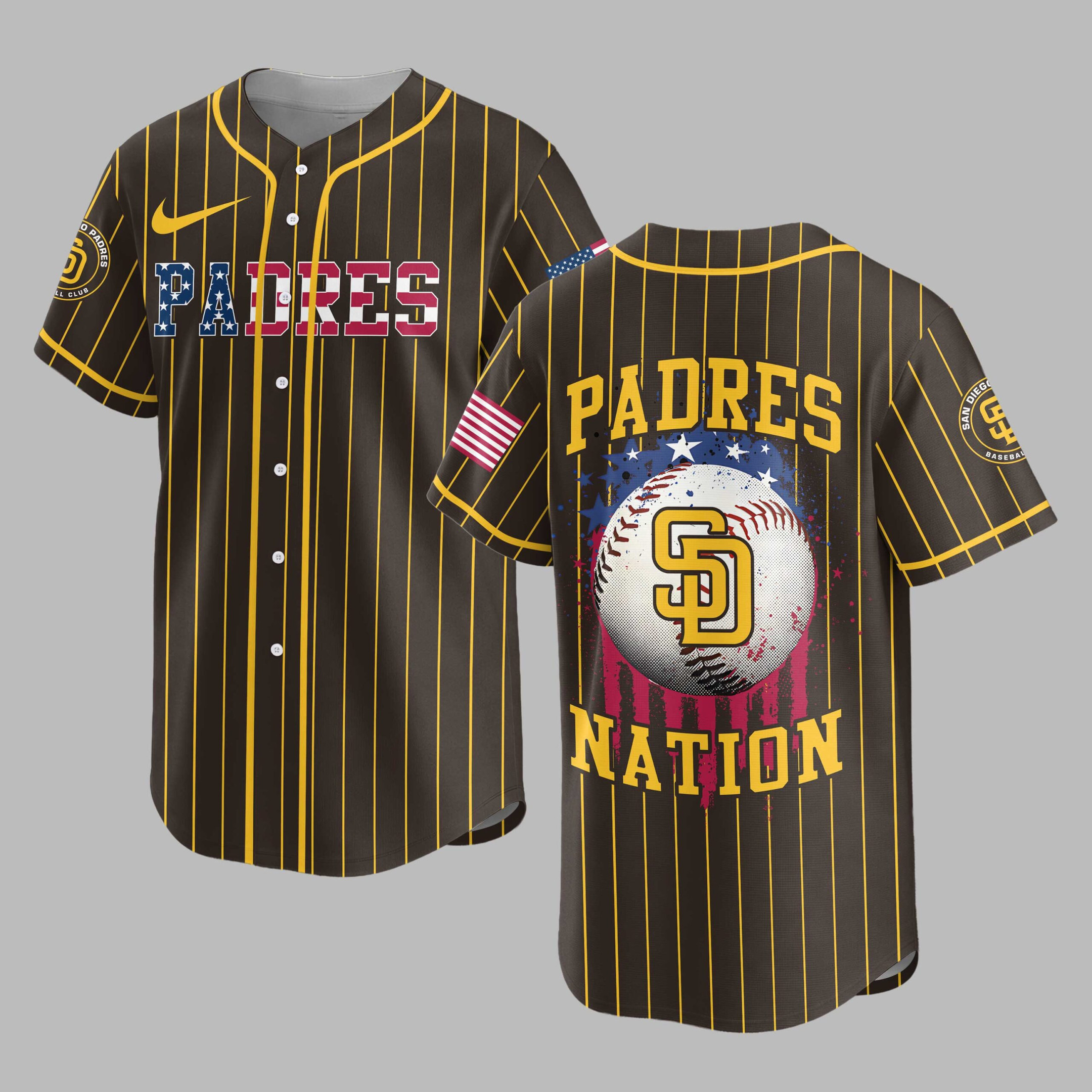 San Diego Padres | MLB USA Flag Edition Premium Baseball Jersey
