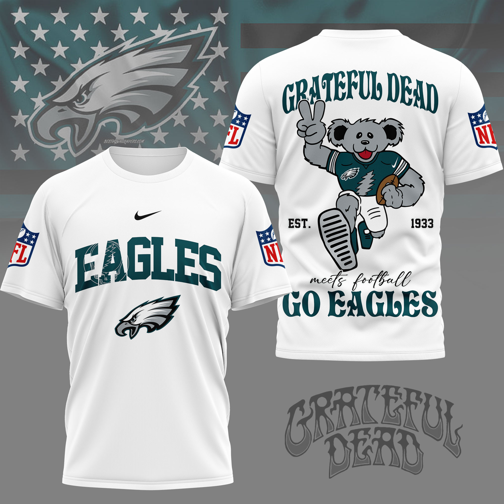 Philadelphia Eagles | Premium NFL Retro Bear 3D Shirt NY