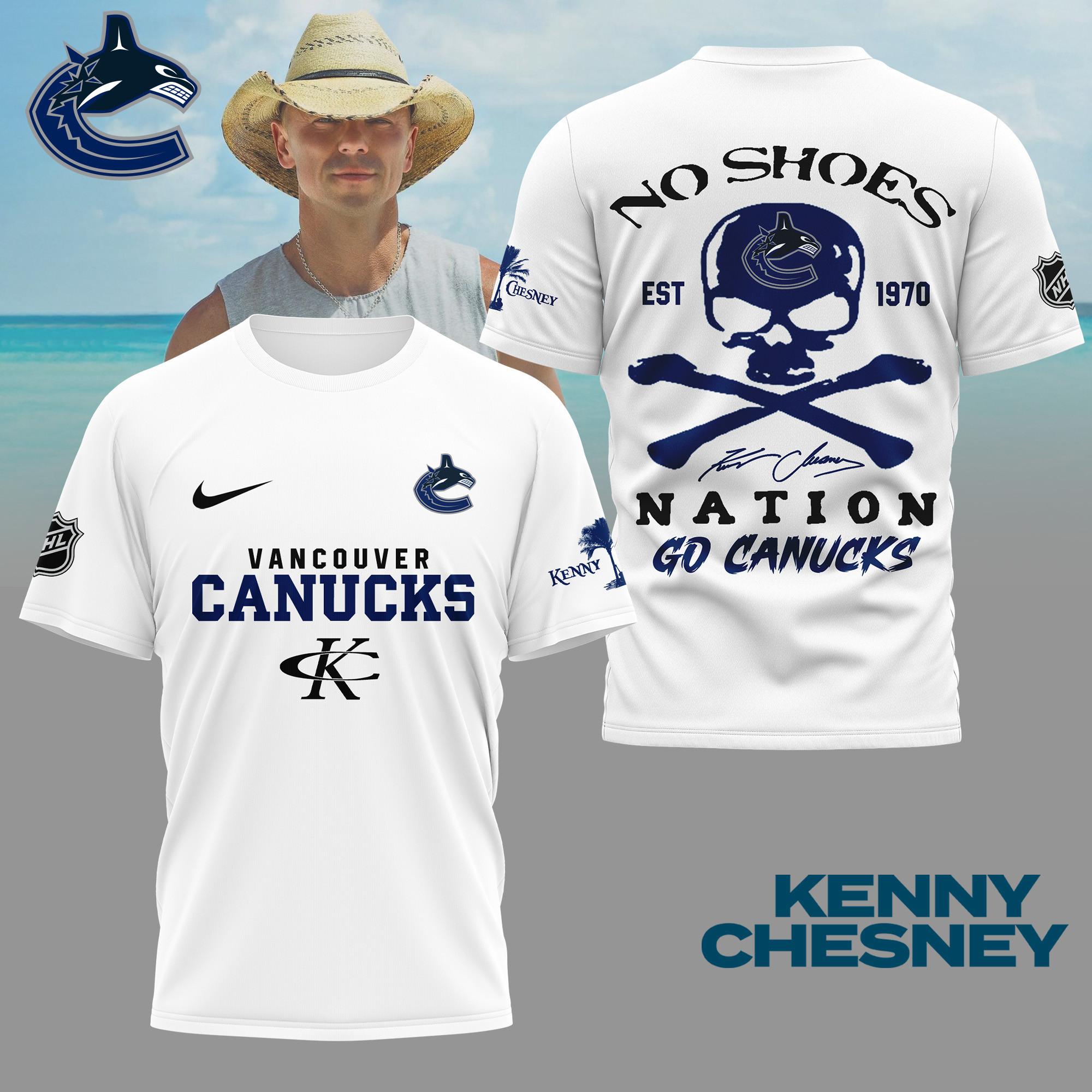 Vancouver Canucks | Premium NHL Kenny Chesney Fan 3D Shirt NY