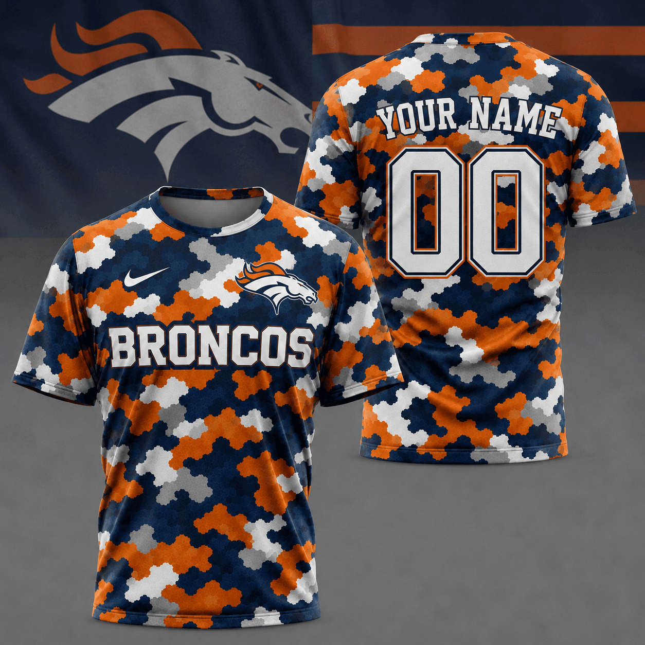Denver Broncos | Premium NFL Game Day Camo 3D Shirt NY