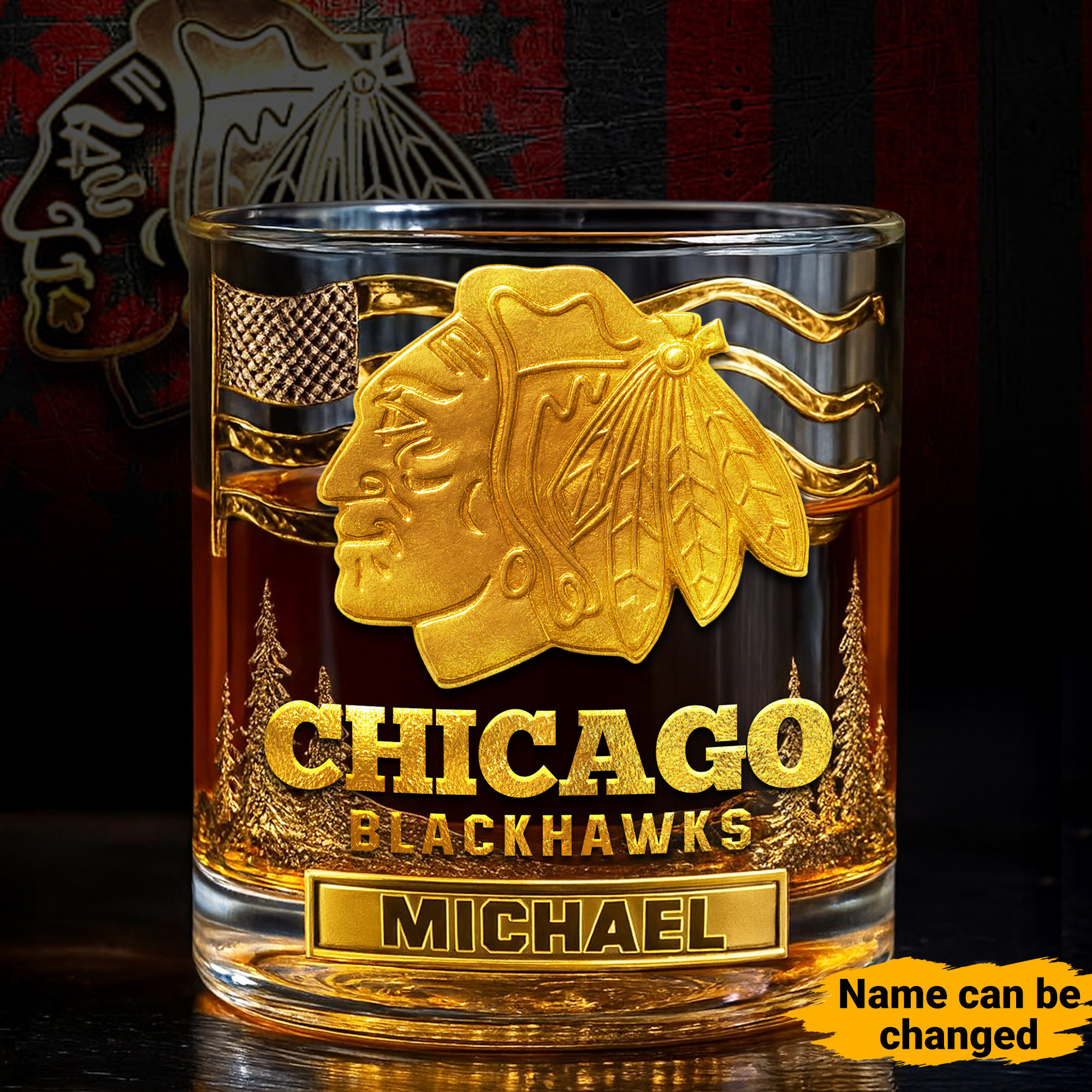 Chicago Blackhawks | NHL Whiskey Glass TD