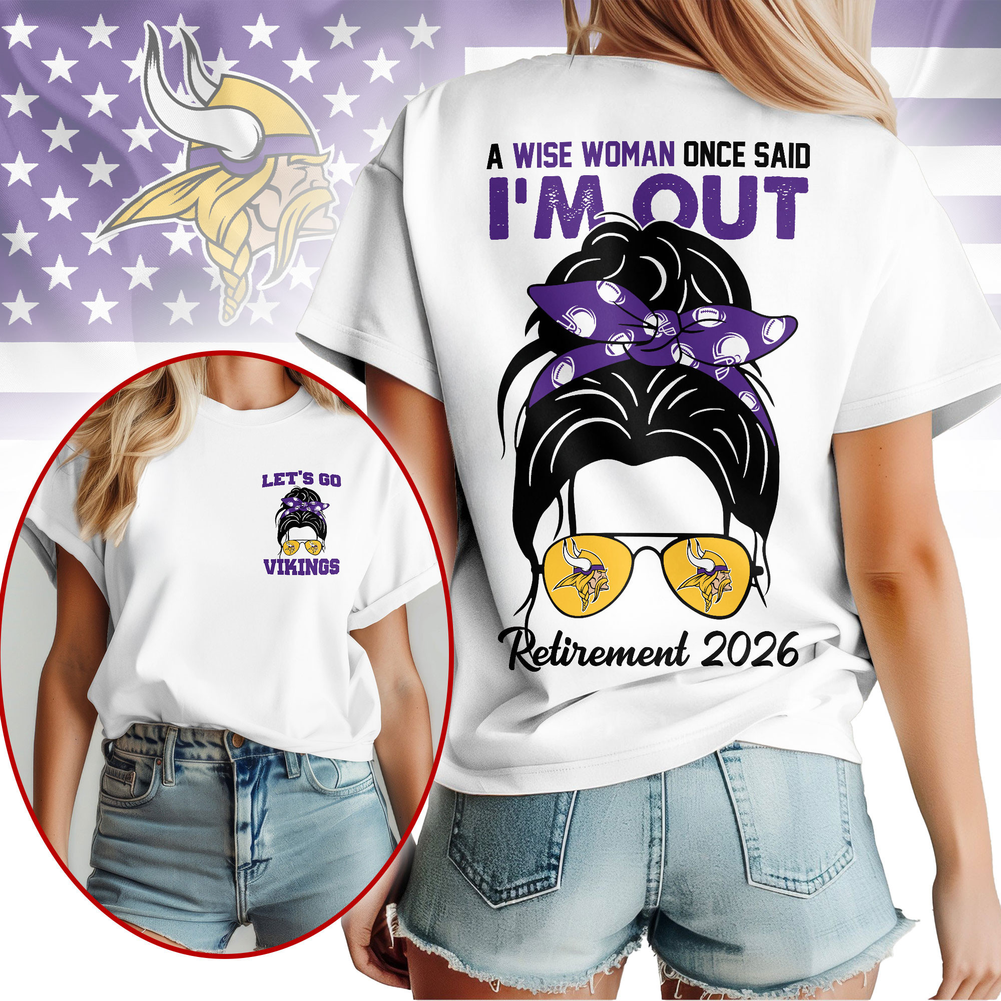 Minnesota Vikings | Premium NFL Retirement 2026 Spirit 3D T-Shirt NTH1