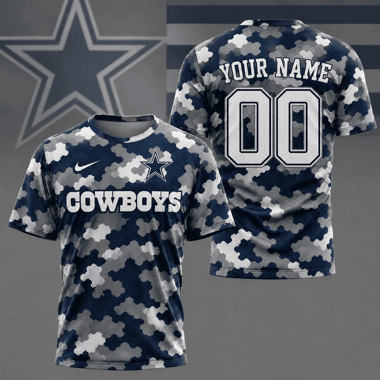 Dallas Cowboys | Premium NFL Game Day Camo 3D Shirt NY