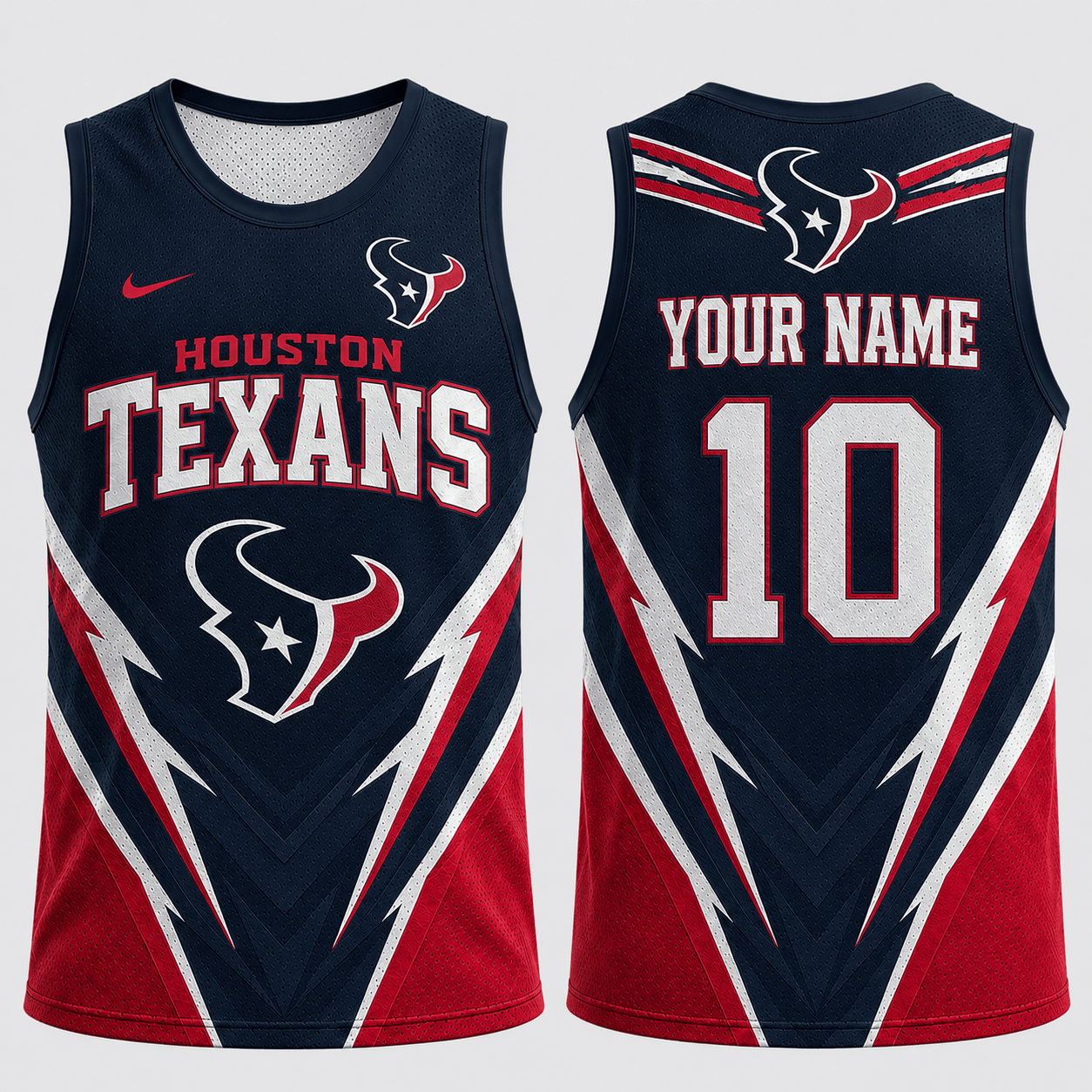 Houston Texans | Premium NFL Personalized Name Number Fan Pride Tank Top TD