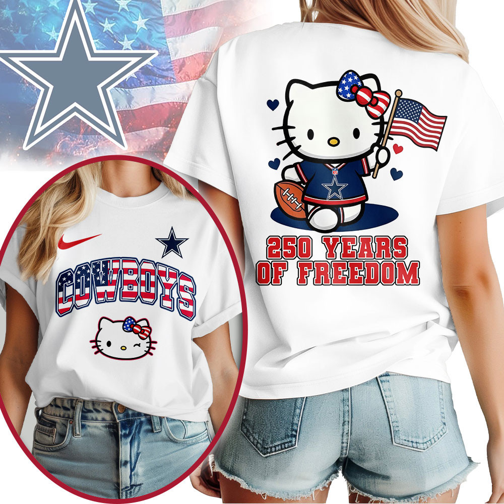 Dallas Cowboys | Premium NFL Hello Kitty Celebrates 250th Anniversary Women Shirt NP