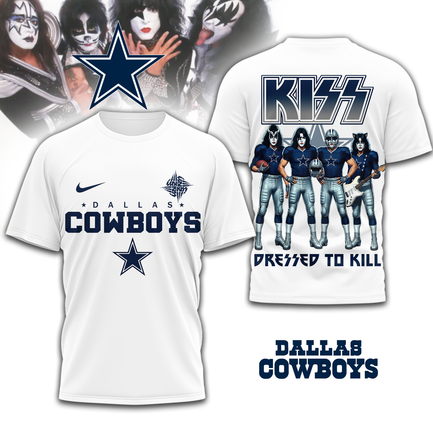 Dallas Cowboys | Premium NFL Dressed to Kill Kiss Band 3D Shirt TD