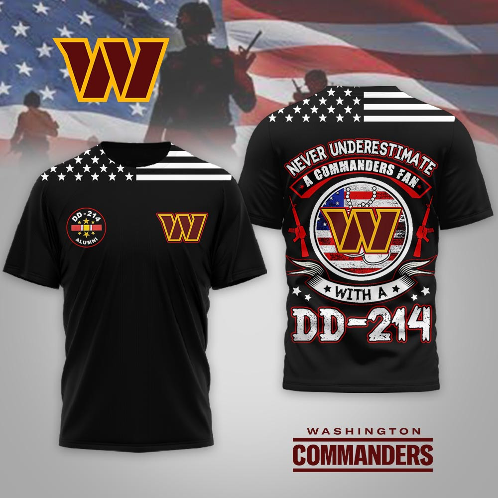 Washington Commanders | Premium NFL DD-214 Alumni 3D Shirt MM