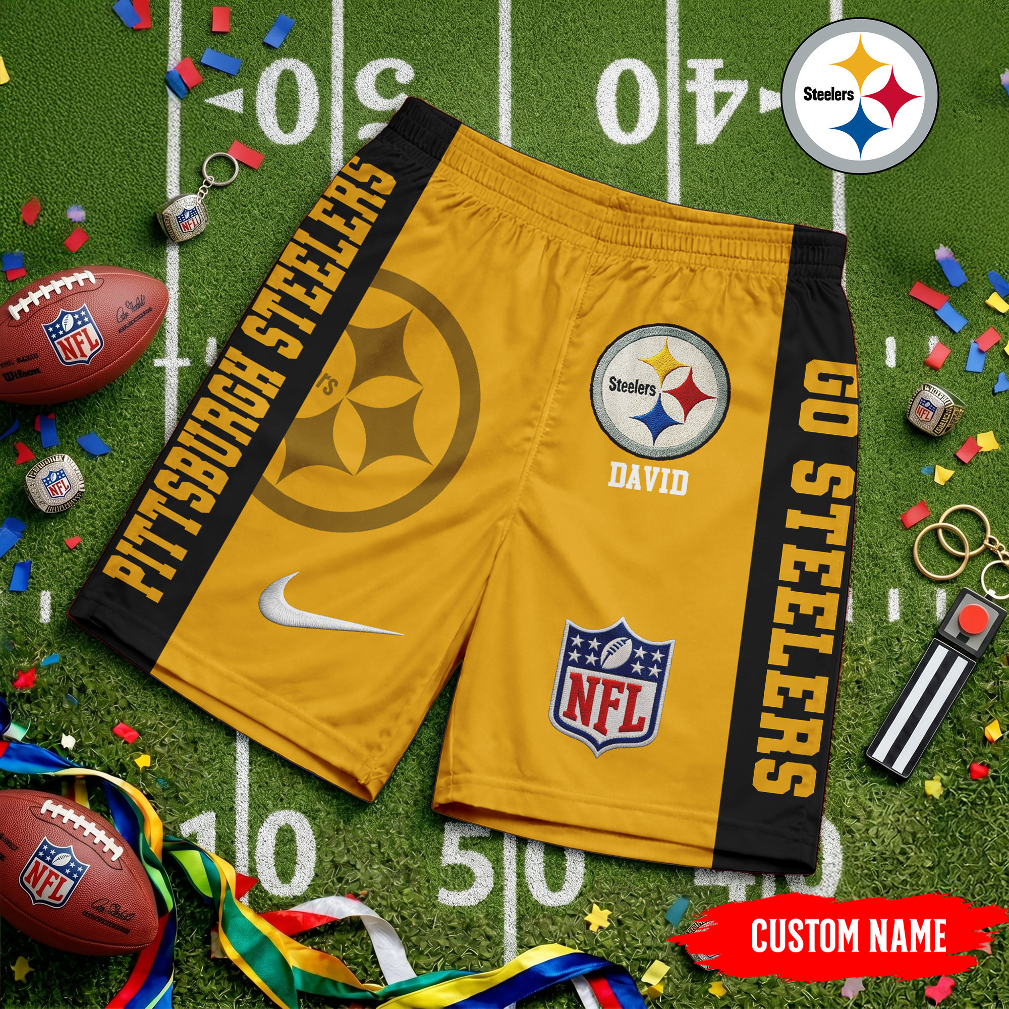 Pittsburgh Steelers | Premium NFL Game Day Personalized Shorts TD